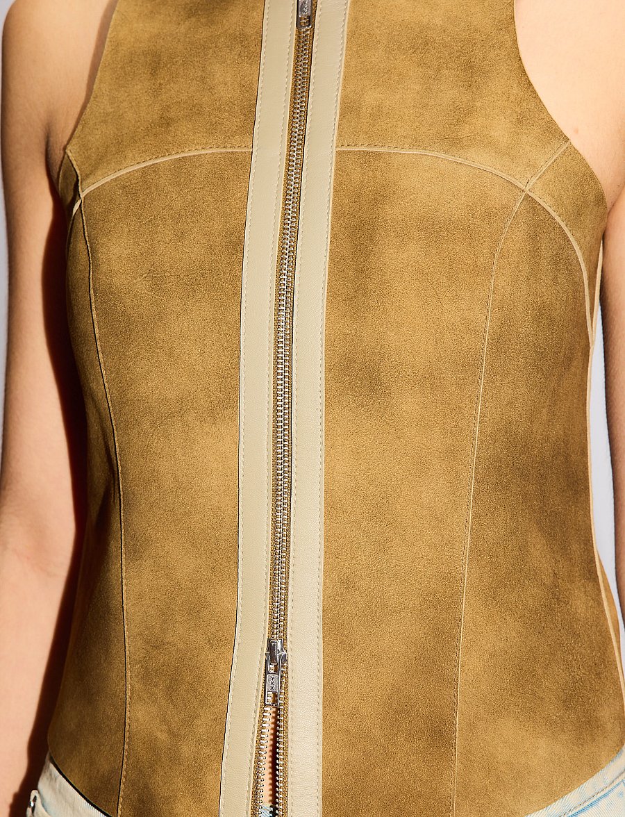 Hope - Sculpt Top Tobacco Suede - tanktops - tobacco suede - 4