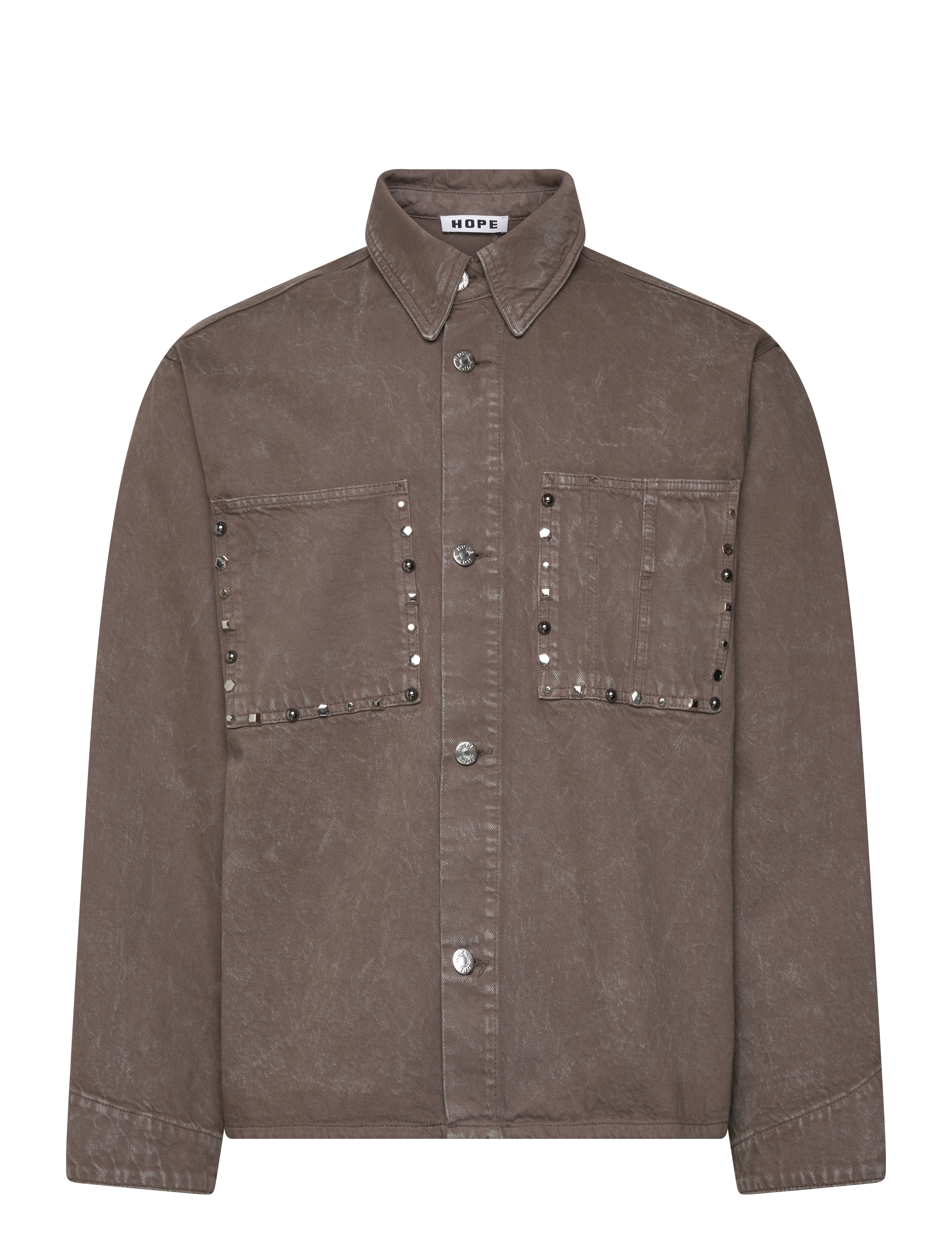 HOPE Stud Overshirt Stone Grau Marble Braun - 52 - Damen