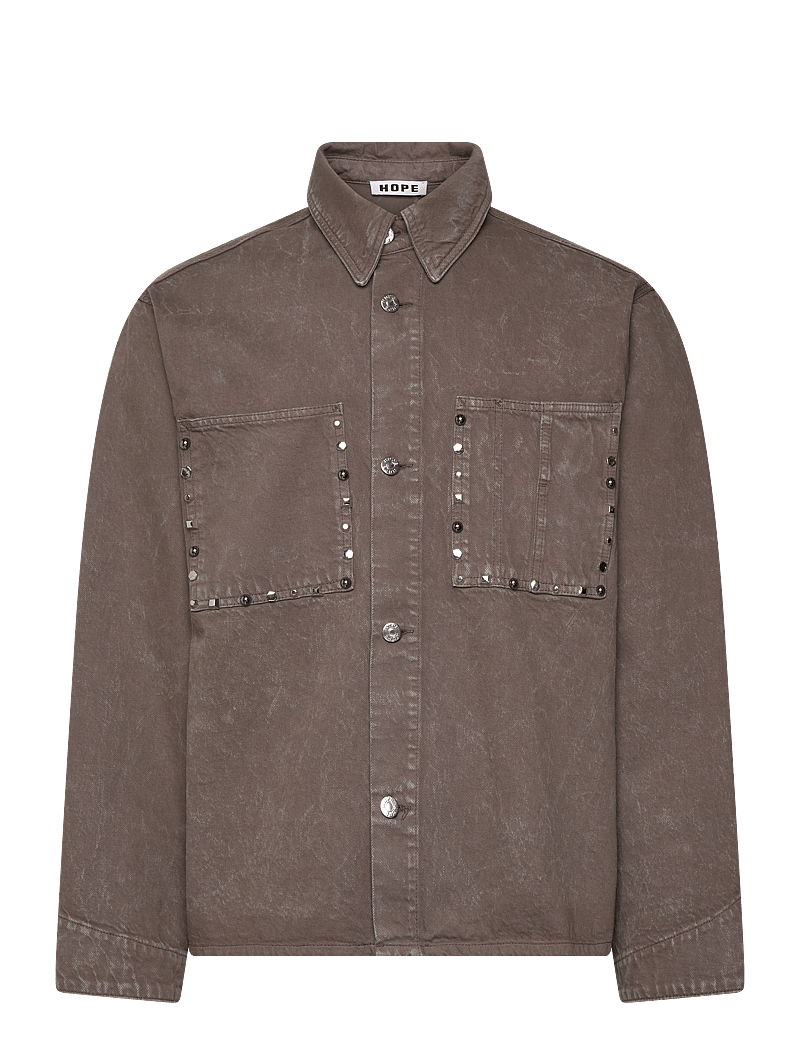 Hope - Stud Overshirt Stone Grey Marble - shop efter anledning - stone grey marble - 1