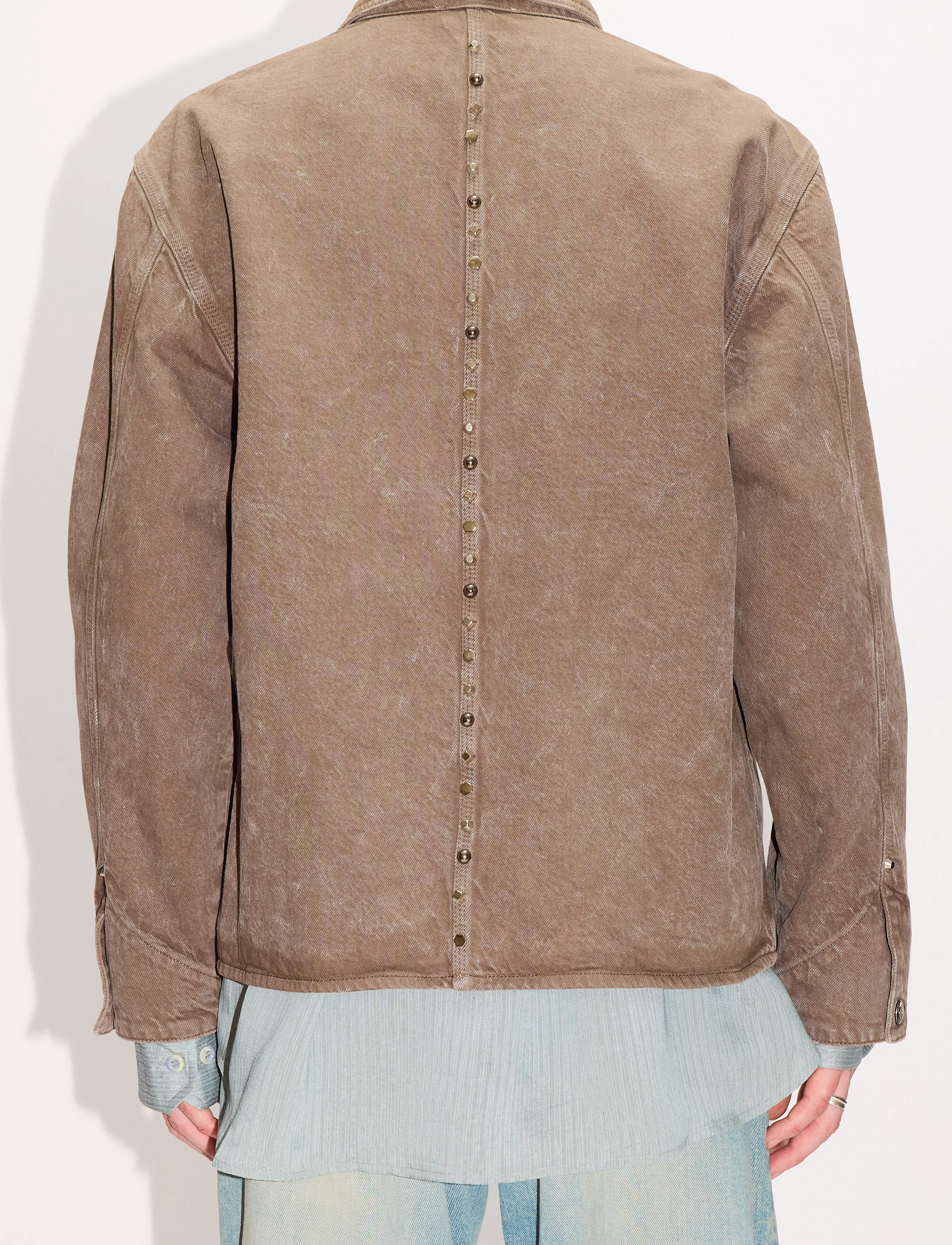 Hope - Stud Overshirt Stone Grey Marble - skjortejakker - stone grey marble - 3