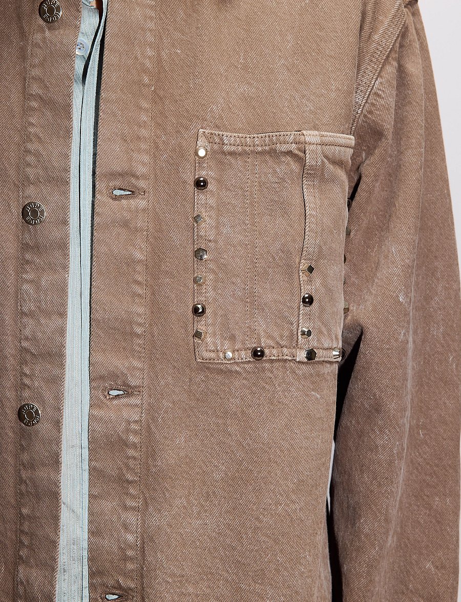 Hope - Stud Overshirt Stone Grey Marble - lentejassen - stone grey marble - 4