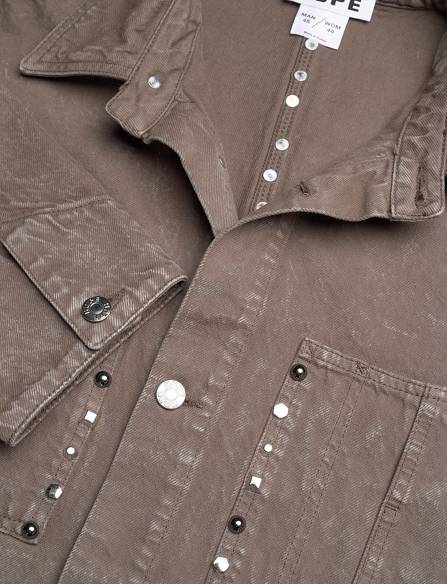 Hope - Stud Overshirt Stone Grey Marble - lentejassen - stone grey marble - 5