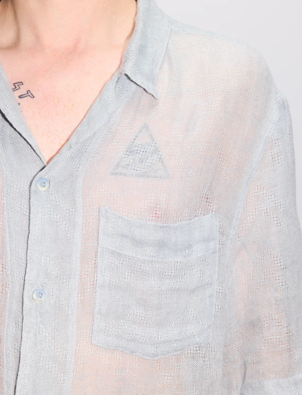 Hope - Blues Shirt Sheer Blue Linen - hørskjorter - sheer blue linen - 4