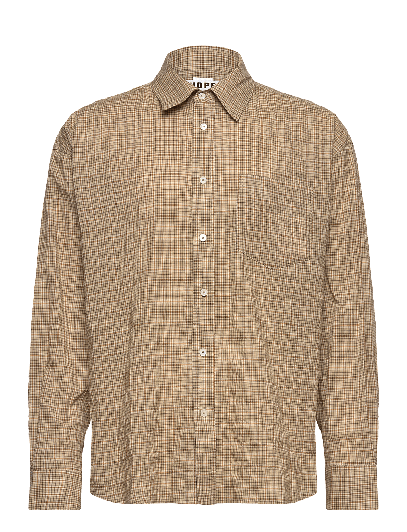 Hope - Room Shirt Beige Check Voile - karierte hemden - beige check voile - 1