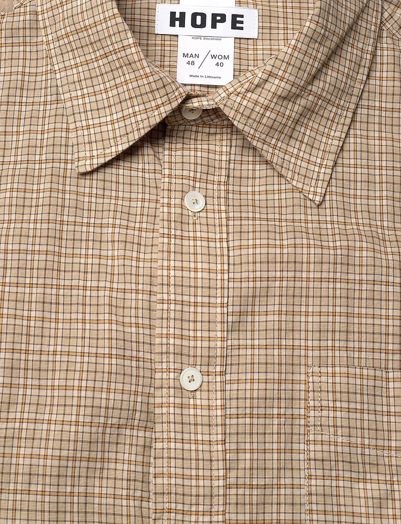 Hope - Room Shirt Beige Check Voile - karierte hemden - beige check voile - 5