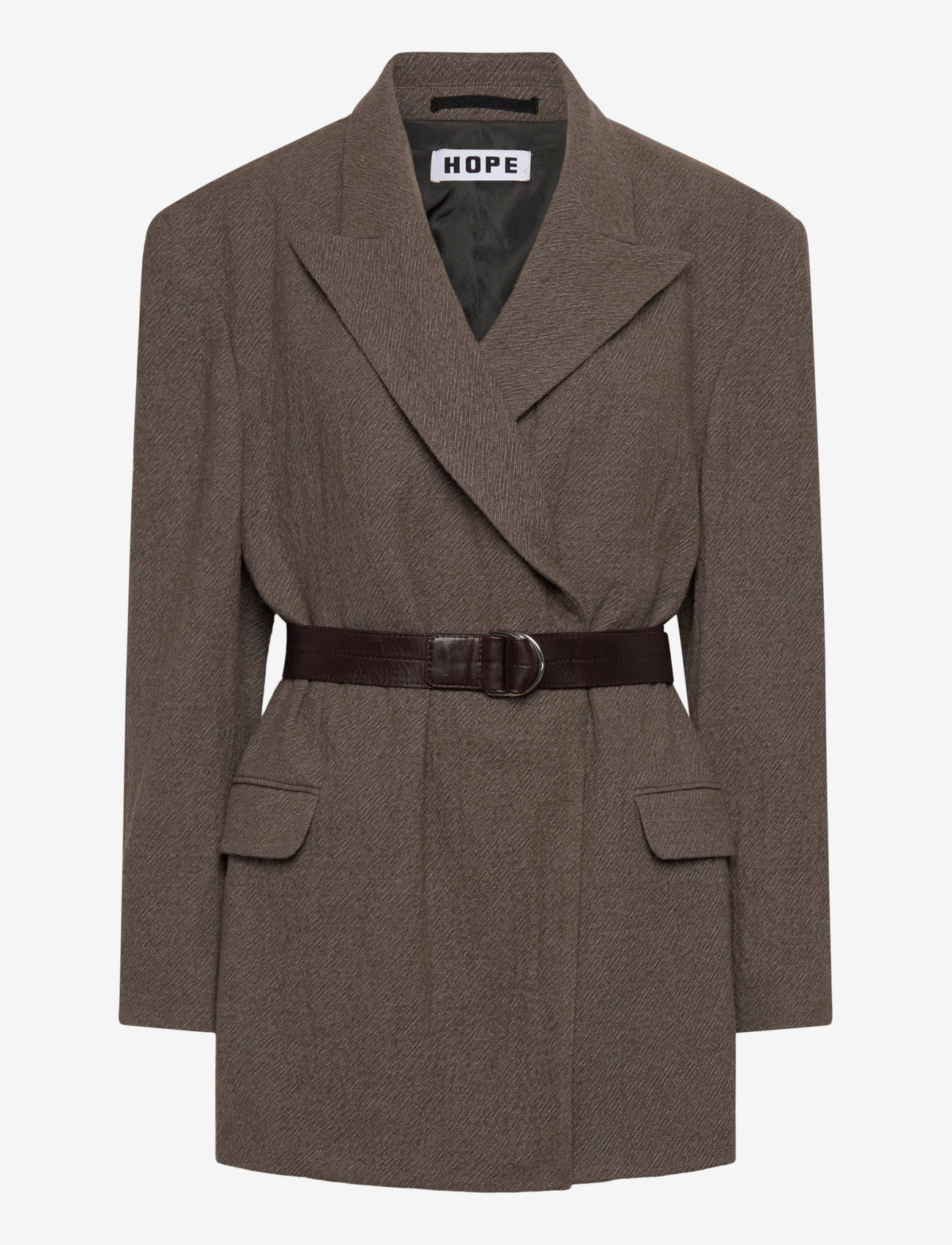 Hope - Strava Blazer - blazer mit gürtel - wavy beige twill - 0