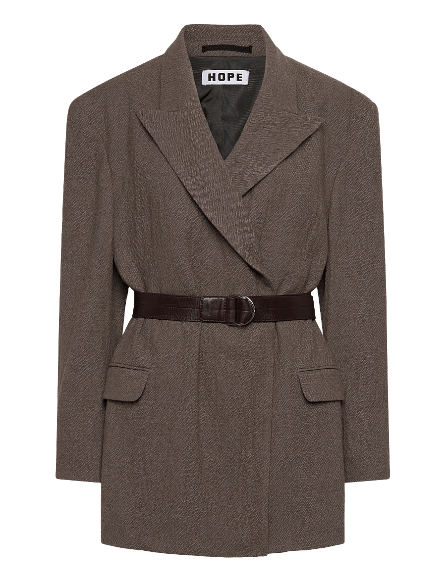 Hope - Strava Blazer - blazer mit gürtel - wavy beige twill - 0