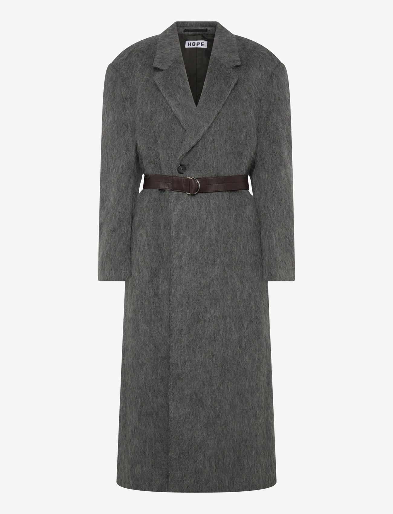 Hope - Abolish Coat Hairy Grey Melange-40 - uldfrakker - hairy grey melange - 1