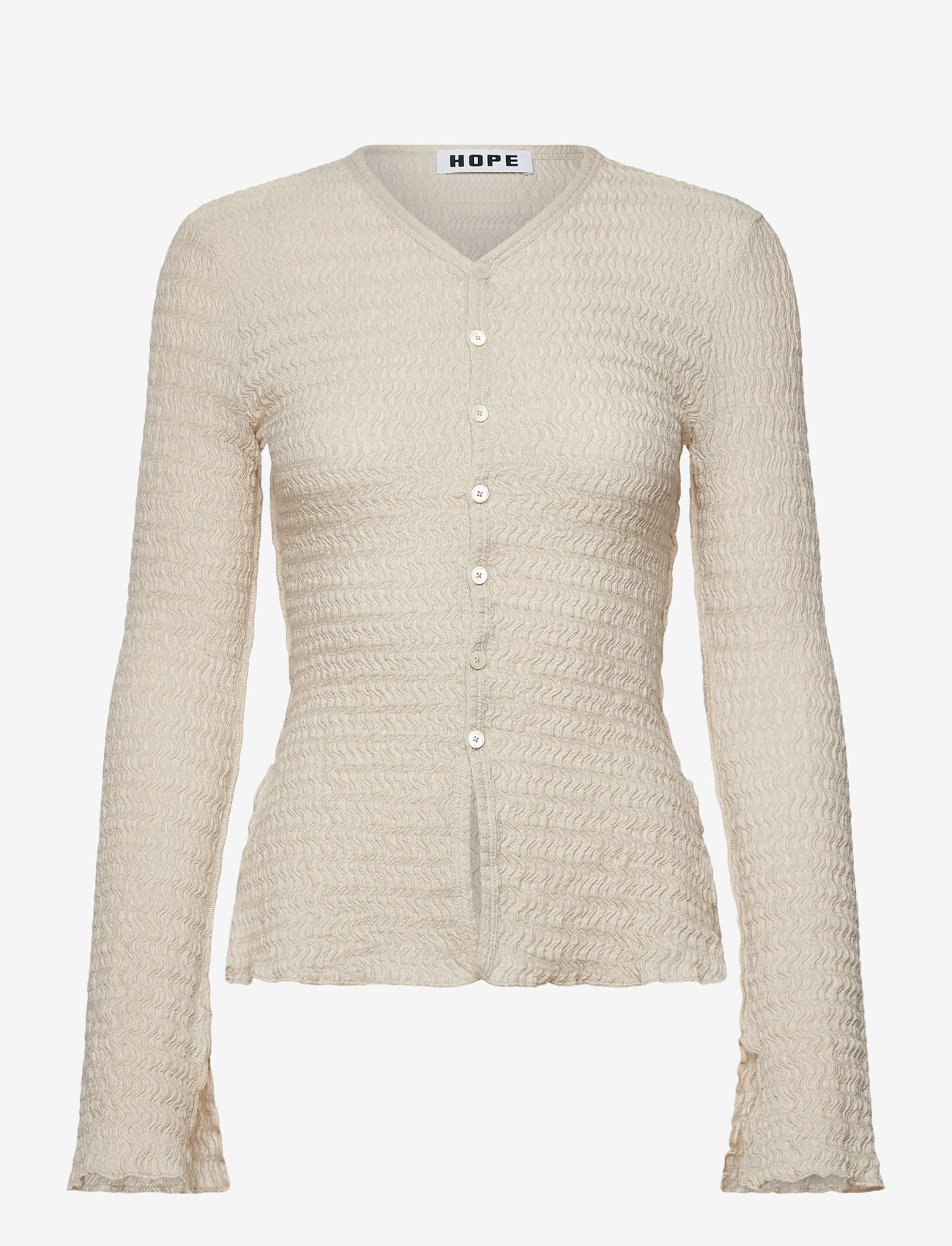 Hope - Paddock Jersey Ecru Wavey Jersey-38 - cardigans - ecru wavey jersey - 0