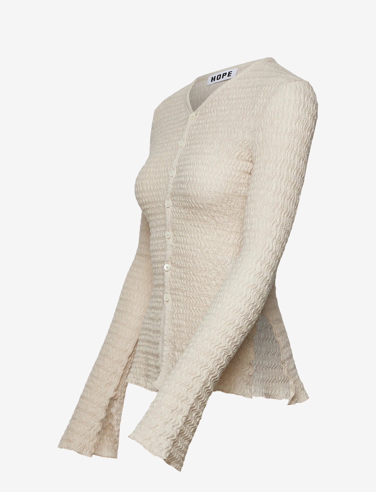 Hope - Paddock Jersey Ecru Wavey Jersey-38 - cardigans - ecru wavey jersey - 2