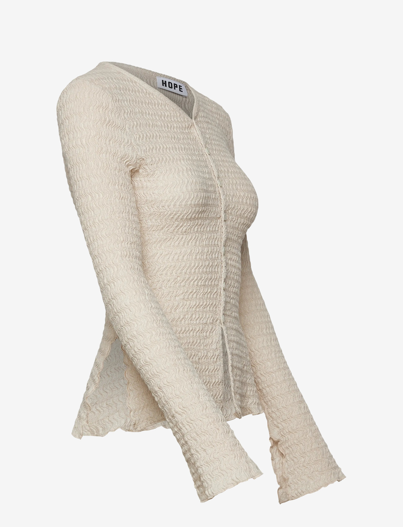 Hope - Paddock Jersey Ecru Wavey Jersey-38 - cardigans - ecru wavey jersey - 3