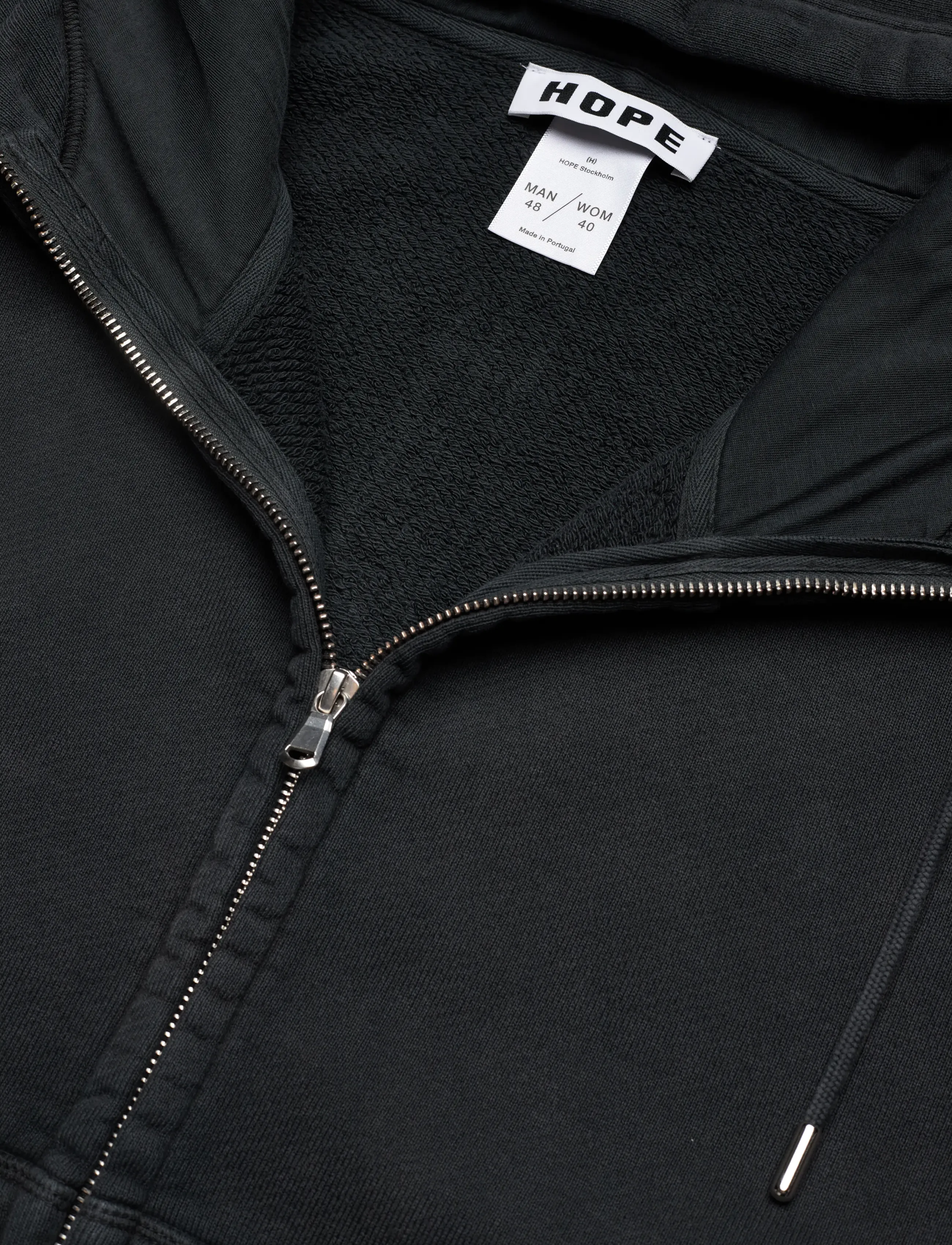 Hope - Bubble Zip Hoodie - vintage black fleece - 2