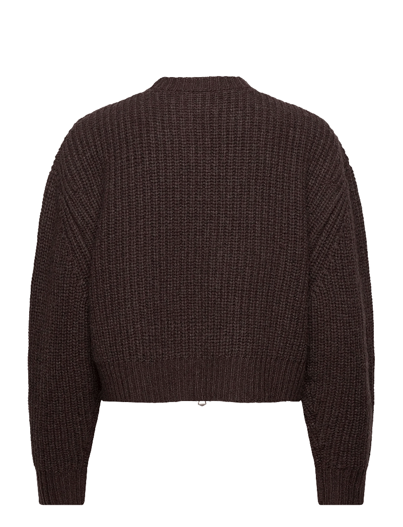 Hope - Bomber Cardigan Red Earth Melange Wool-36 - cardigans - red earth melange wool - 1