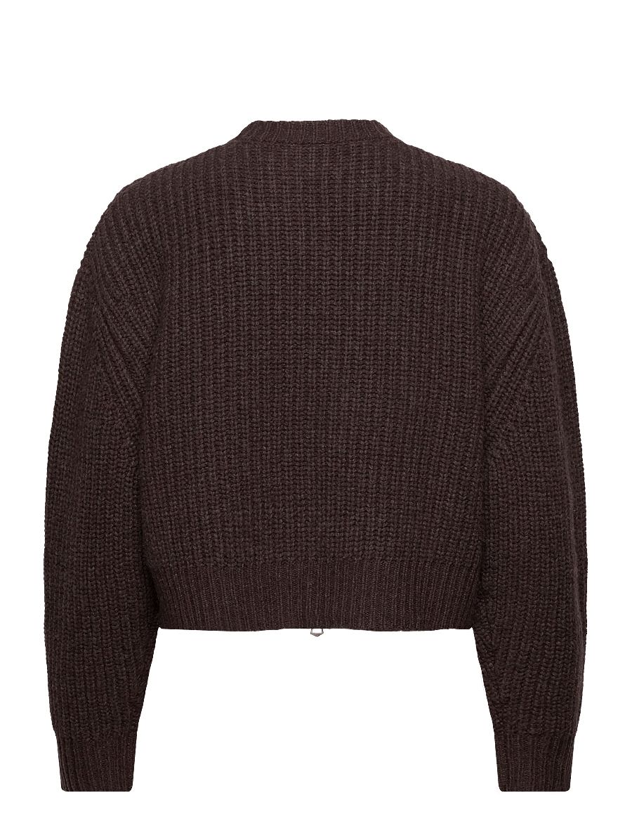Hope - Bomber Cardigan Red Earth Melange Wool-36 - cardigans - red earth melange wool - 1