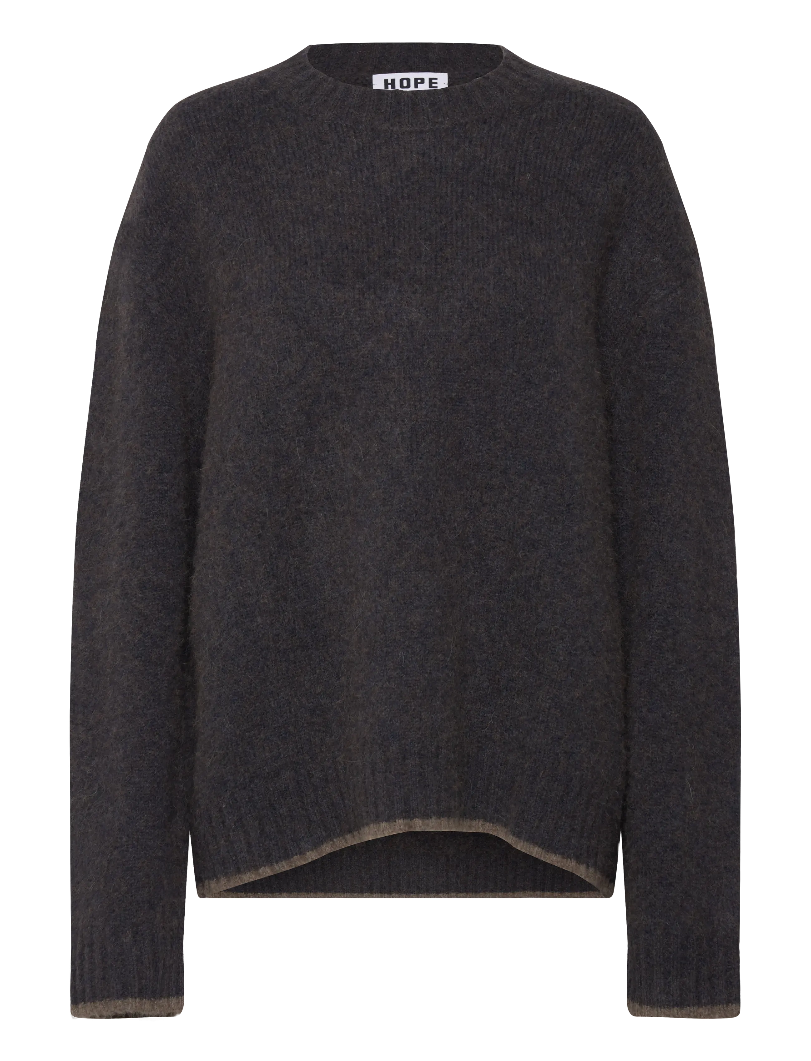 HOPE Box Pullover Blau Braun Melange Yak-50 Braun - 42 - Herren