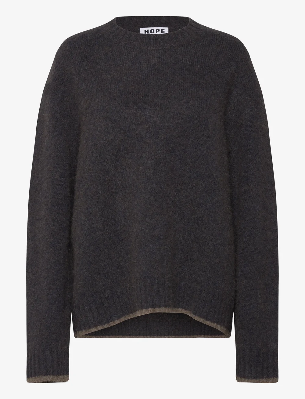 Hope - Box Sweater Blue Brown Melange Yak-50 - rundhals - blue brown melange yak - 0