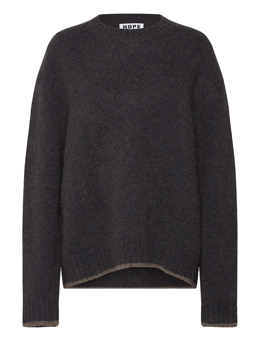 Hope - Box Sweater Blue Brown Melange Yak-50 - rundhals - blue brown melange yak - 0