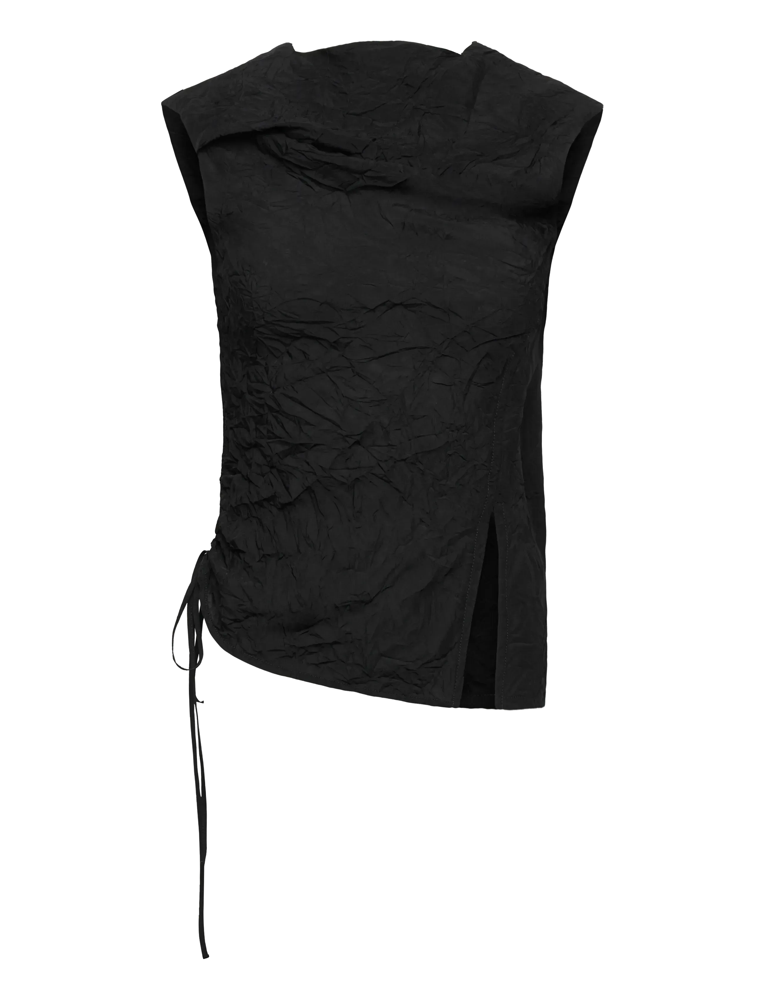 Hope Knot Top Black Crinkle-38, 38, T-shirts & Oberteile, Schwarz - Sleeveless, Frauen