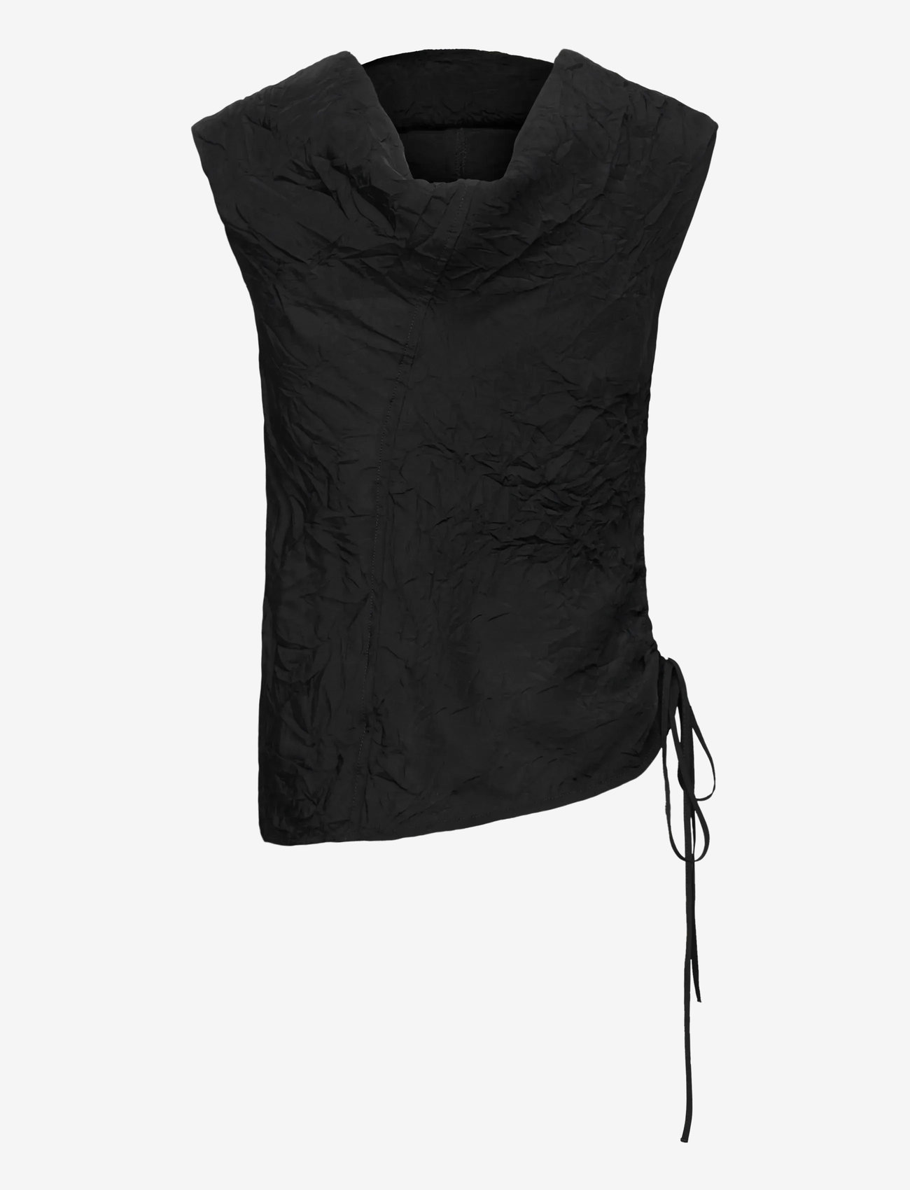 Hope - Knot Top Black Crinkle-38 - linnen - black crinkle - 1