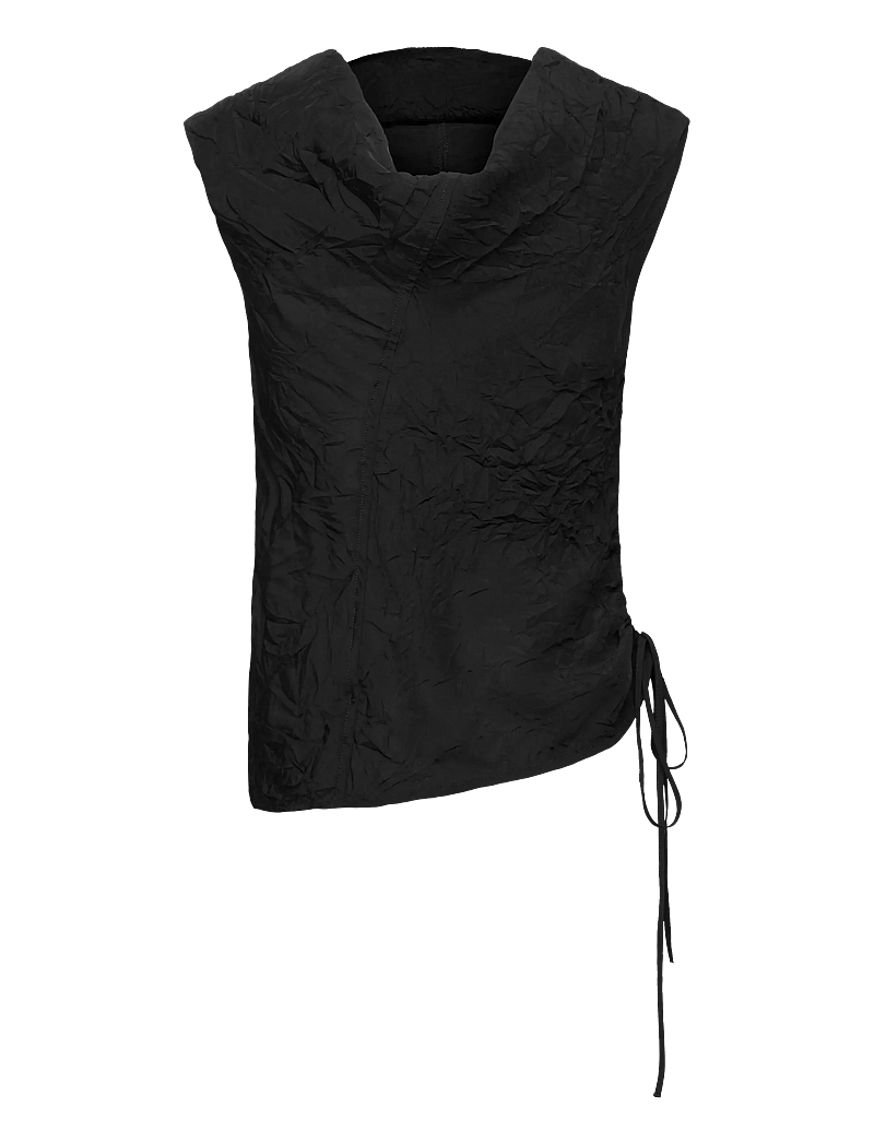 Hope - Knot Top Black Crinkle-38 - Ärmellose tops - black crinkle - 1