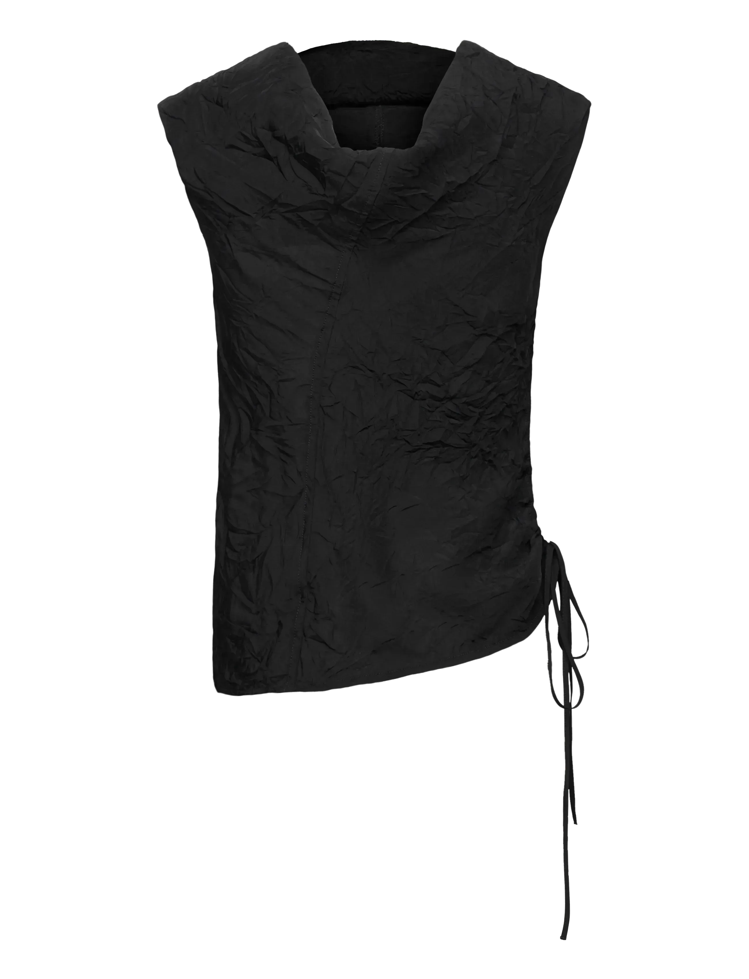 Hope - Knot Top Black Crinkle-38 - Ärmellose tops - black crinkle - 1