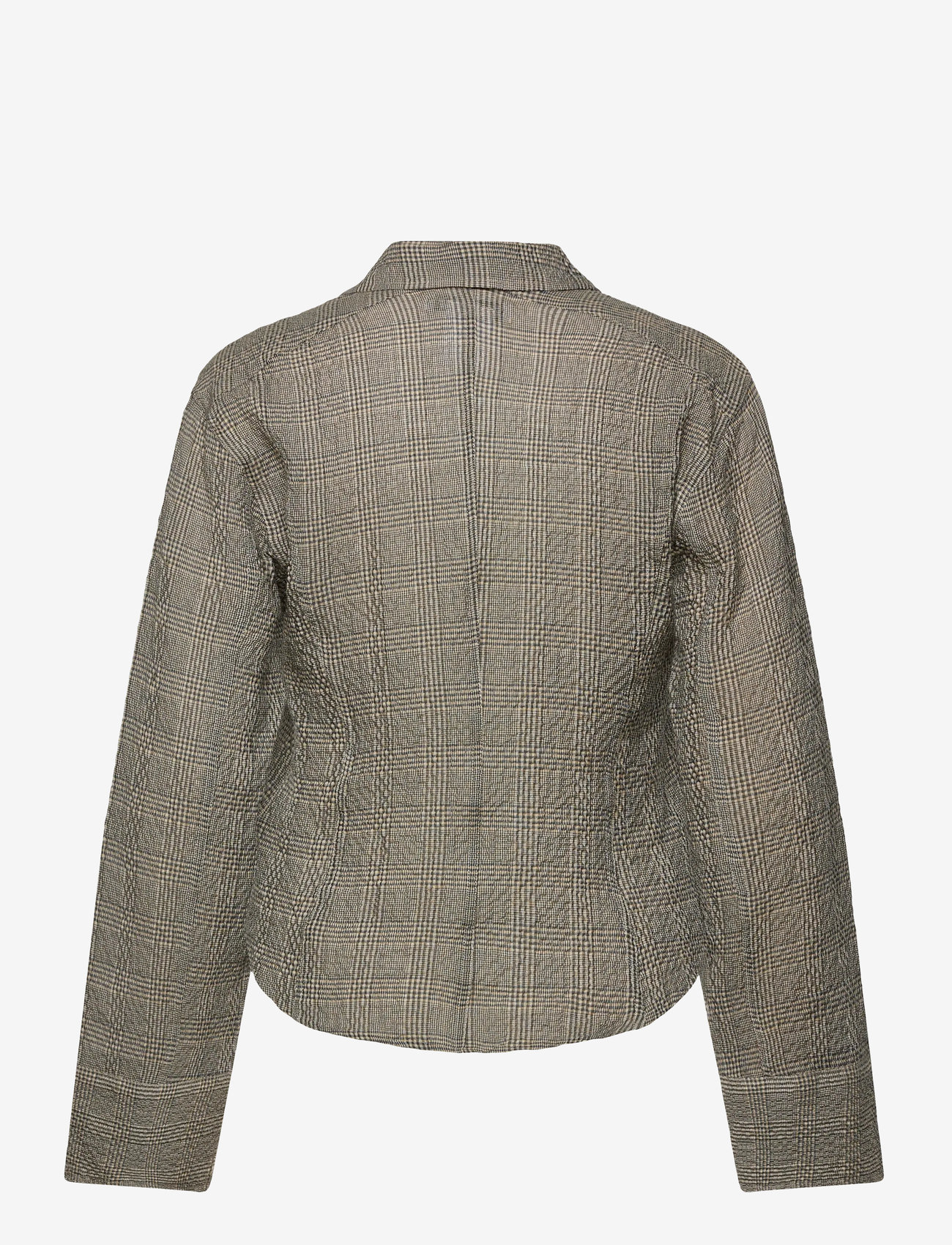 Hope - Shape Shirt Crinkled Grey Check-38 - teksasärgid - crinkled grey check - 1