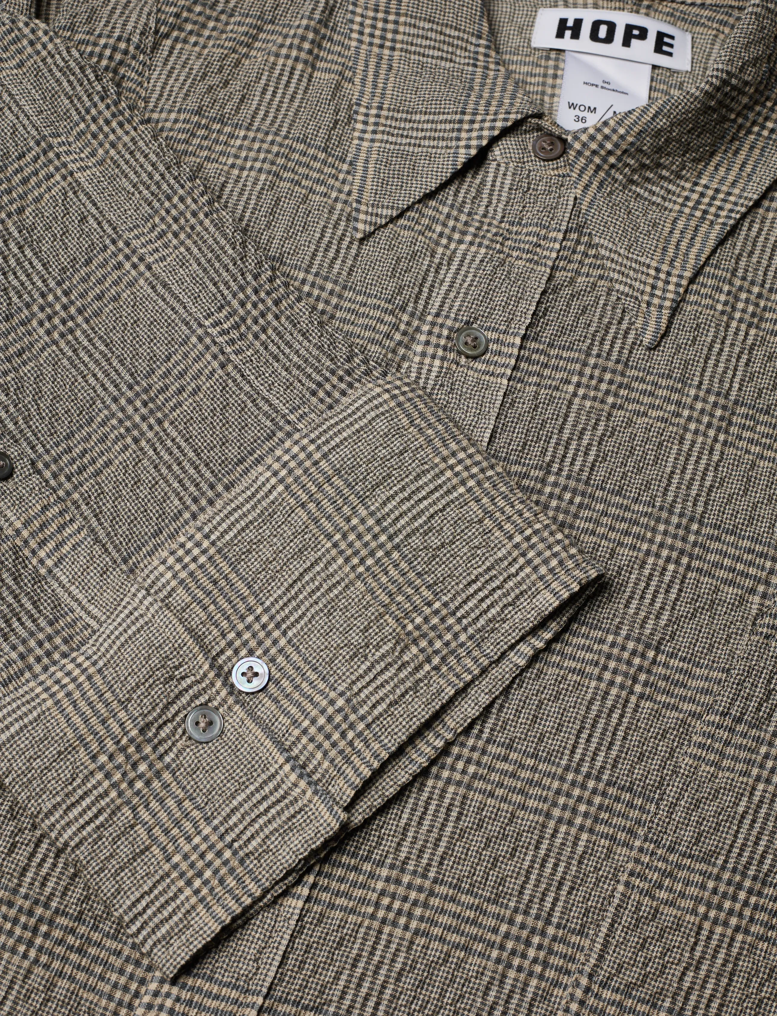 Hope - Shape Shirt Crinkled Grey Check-38 - crinkled grey check - 2