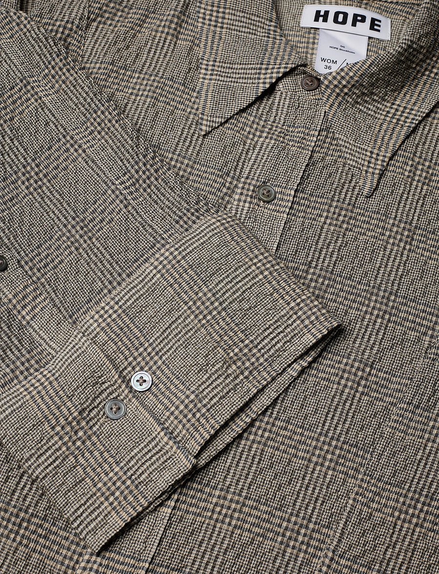Hope - Shape Shirt Crinkled Grey Check-38 - crinkled grey check - 2