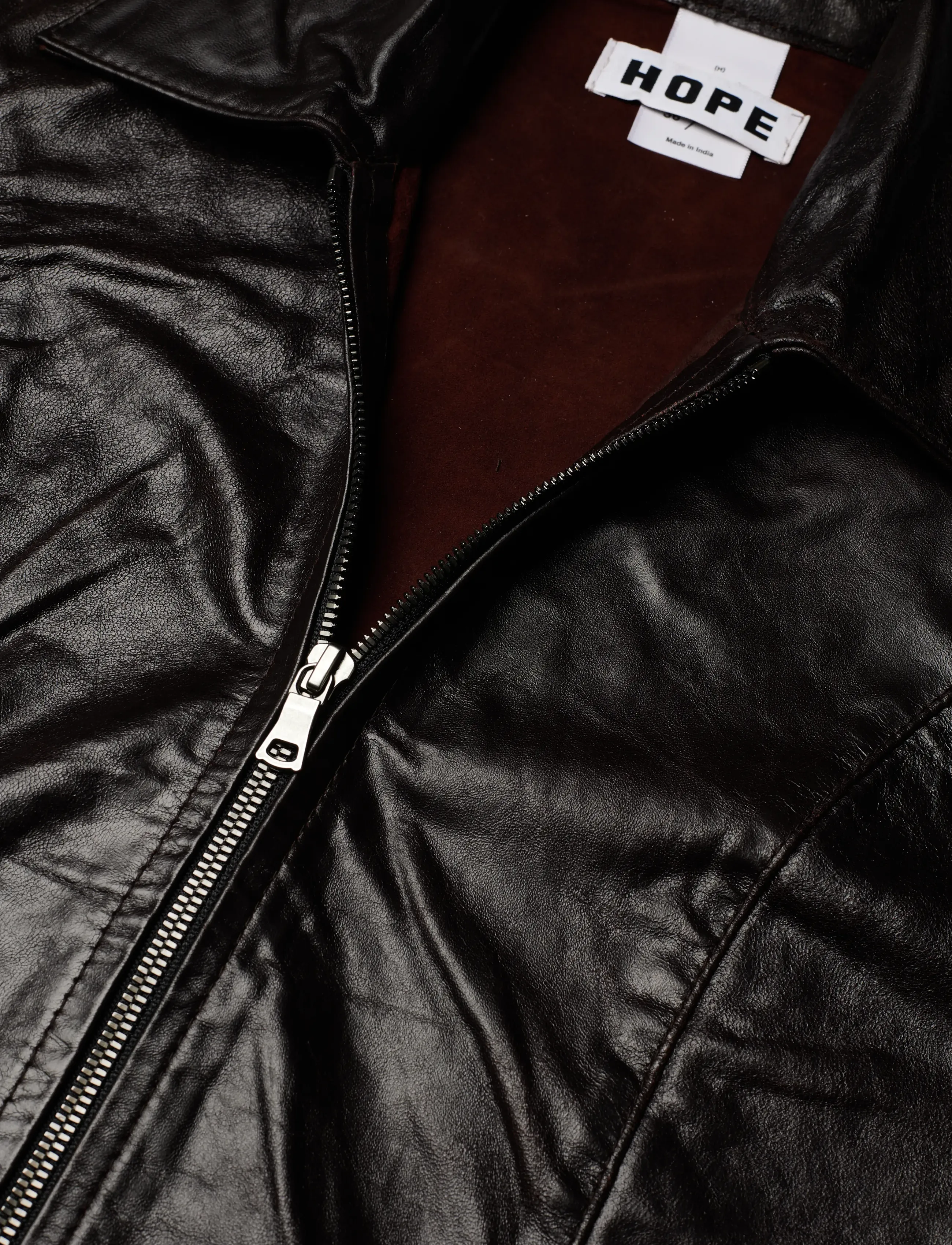 Hope - Sweep leather Shirt Red Wine Leather-38 - red wine leather - 2