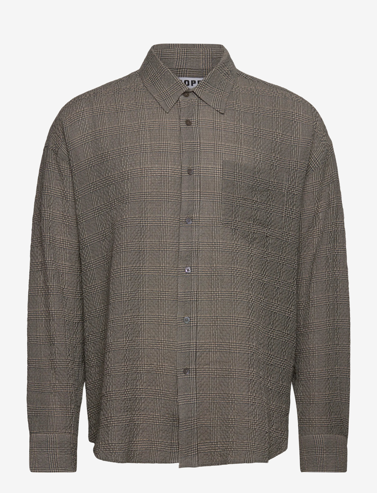 Hope - Room Shirt - ternede skjorter - crinkled grey check - 0