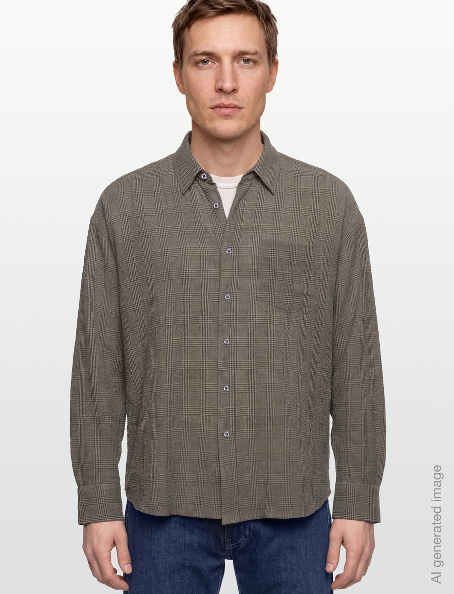 Hope - Room Shirt - karierte hemden - crinkled grey check - 3