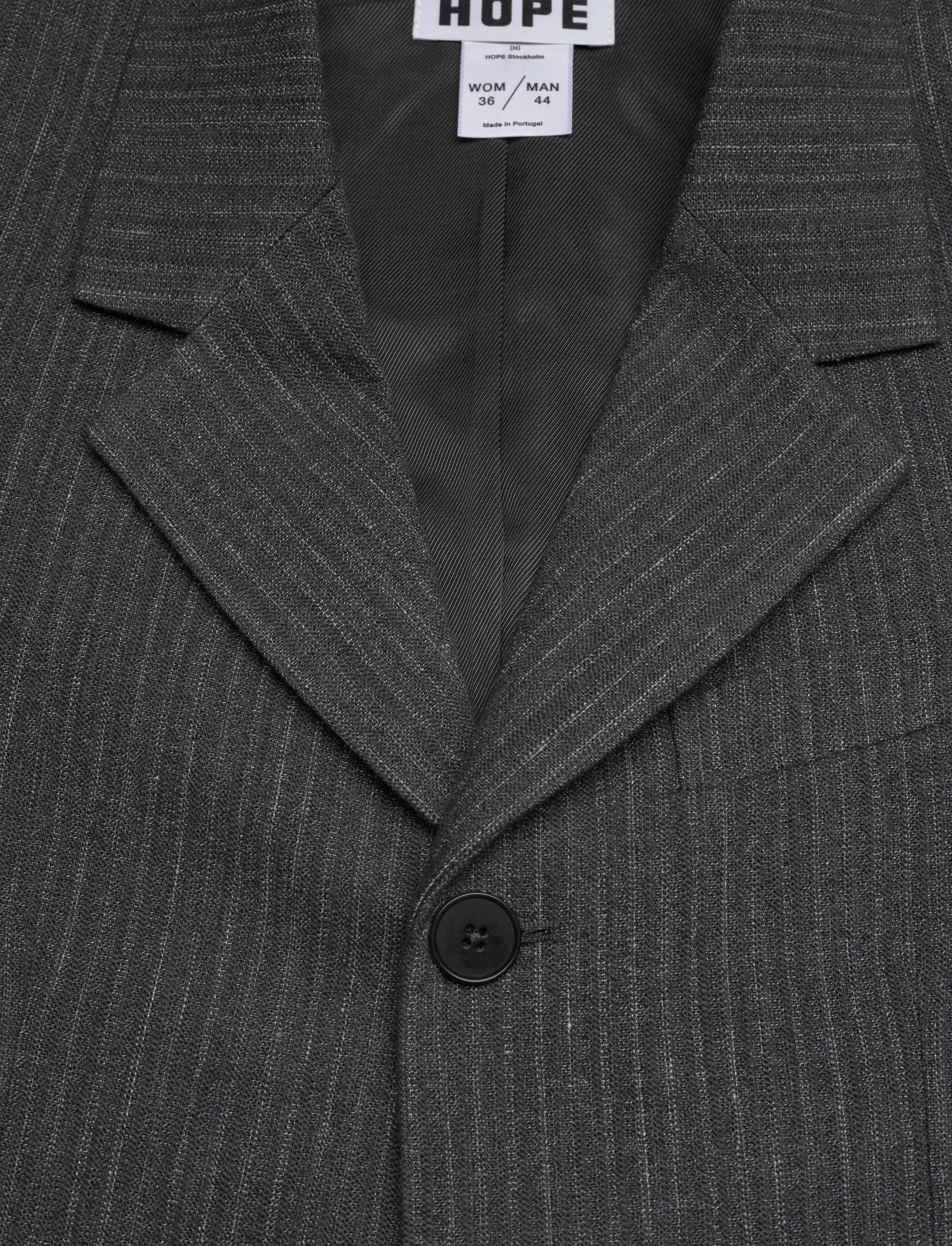 Hope - Fossil Blazer Textured Blue Grey Stripe-36 - enkeltradede blazere - textured blue grey stripe - 2