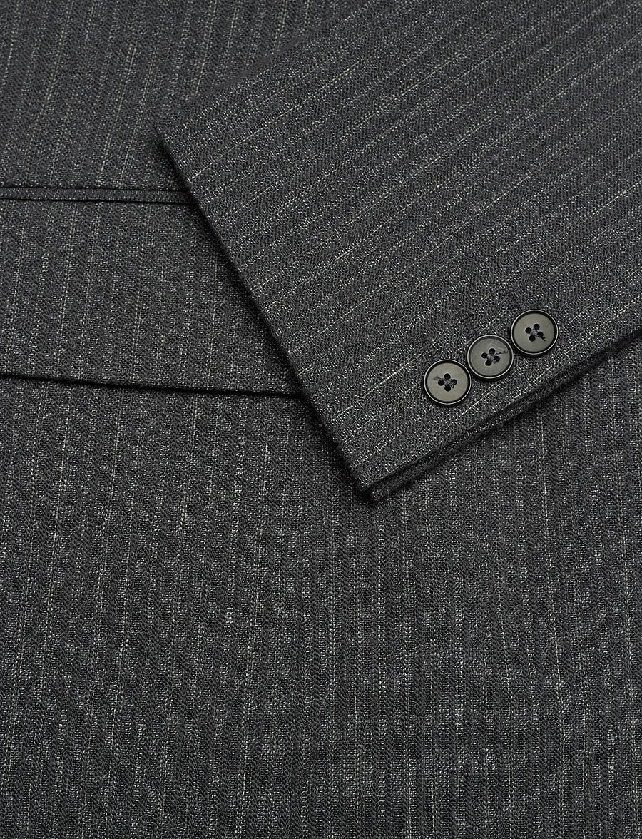 Hope - Fossil Blazer Textured Blue Grey Stripe-36 - Ühes joones nööpidega bleiserid - textured blue grey stripe - 3