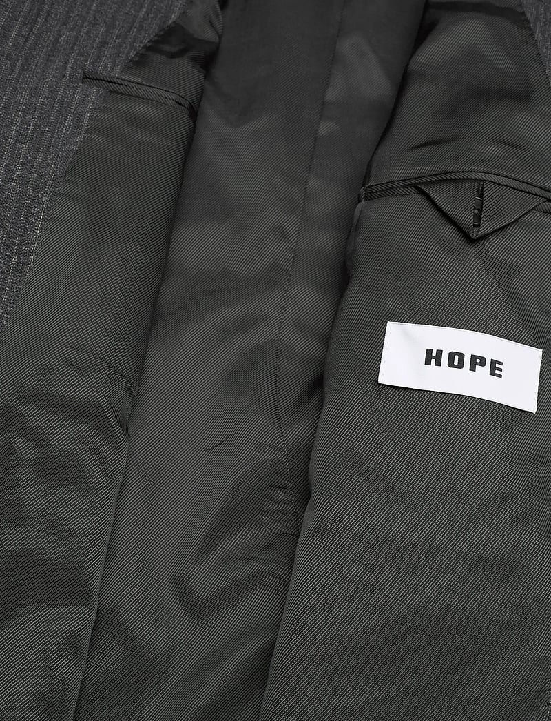 Hope - Fossil Blazer Textured Blue Grey Stripe-42 - enkelknäppta kavajer - textured blue grey stripe - 4