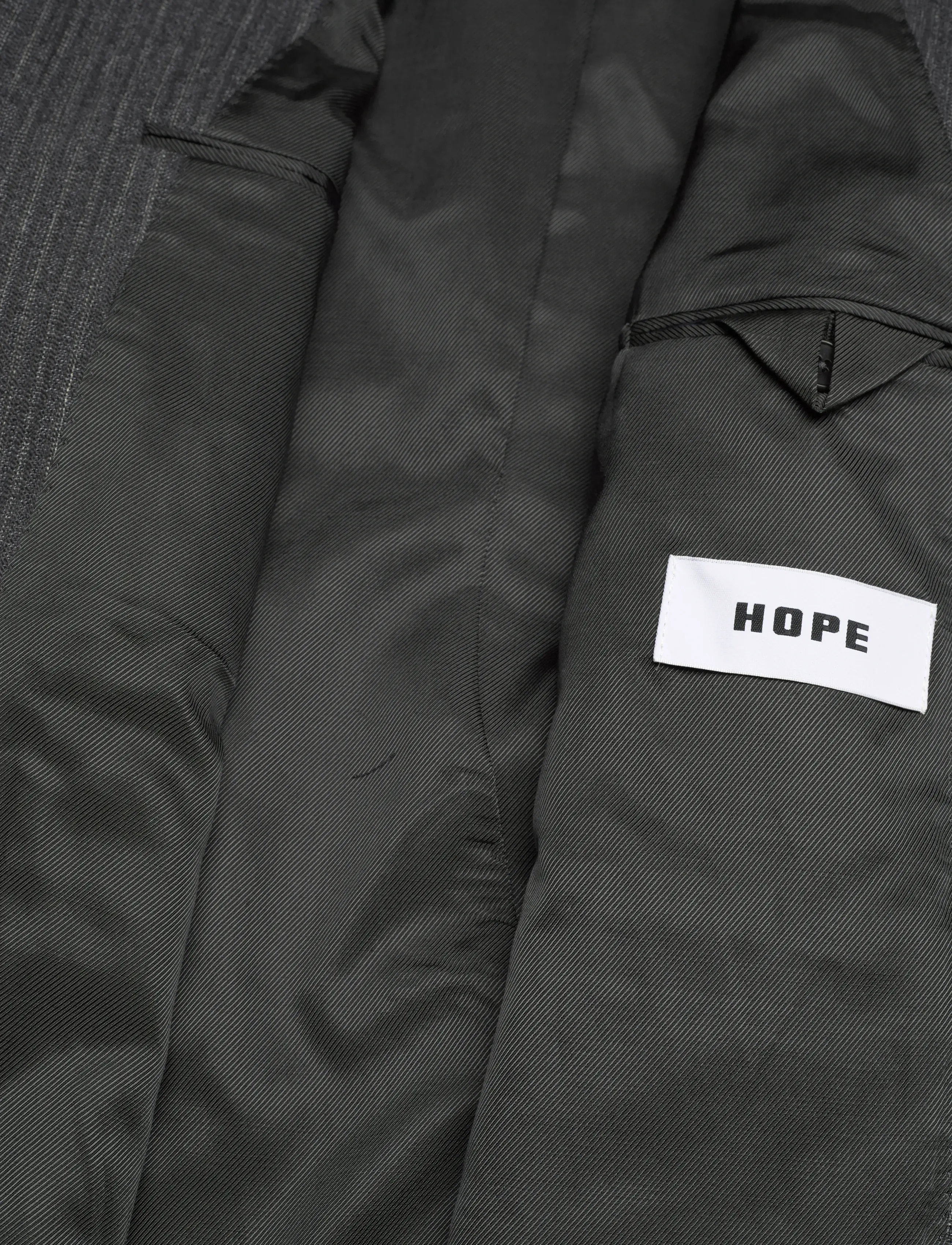 Hope - Fossil Blazer Textured Blue Grey Stripe-36 - enkeltradede blazere - textured blue grey stripe - 4