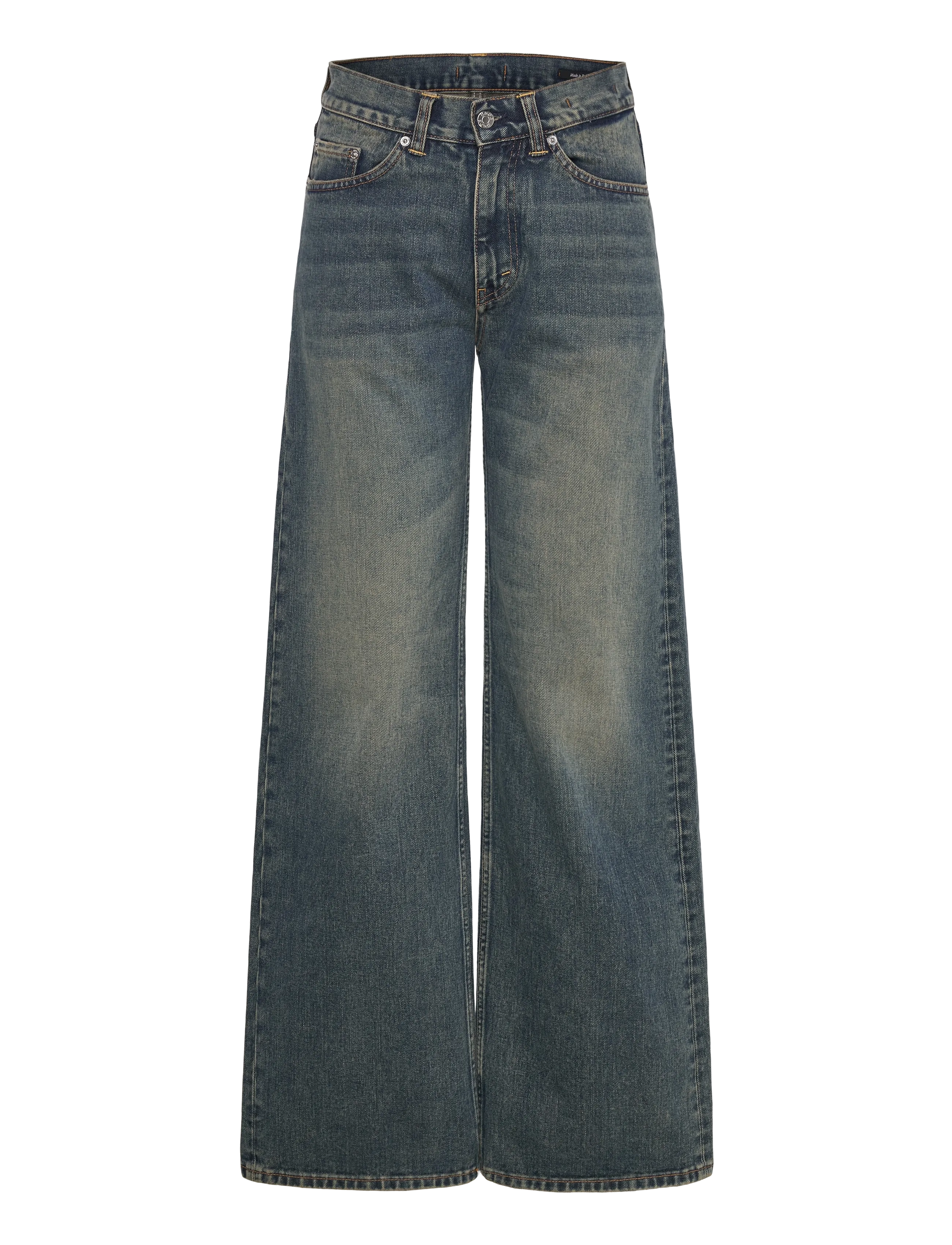 Hope Shake Jeans Mid Blue Dirty-27/32 - Džinsa bikses ar platām starām - MID BLUE DIRTY / blue