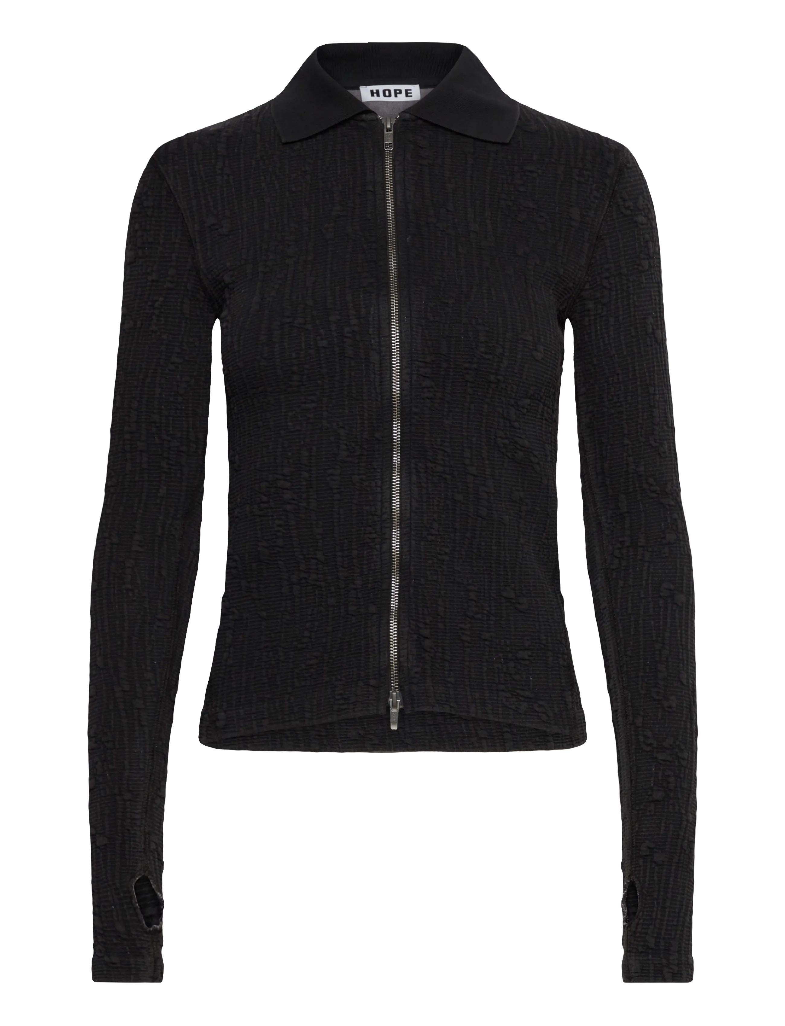 HOPE Lyra Zip Cardigan Faded Schwarz Interlock-34 Schwarz - 34 - Damen