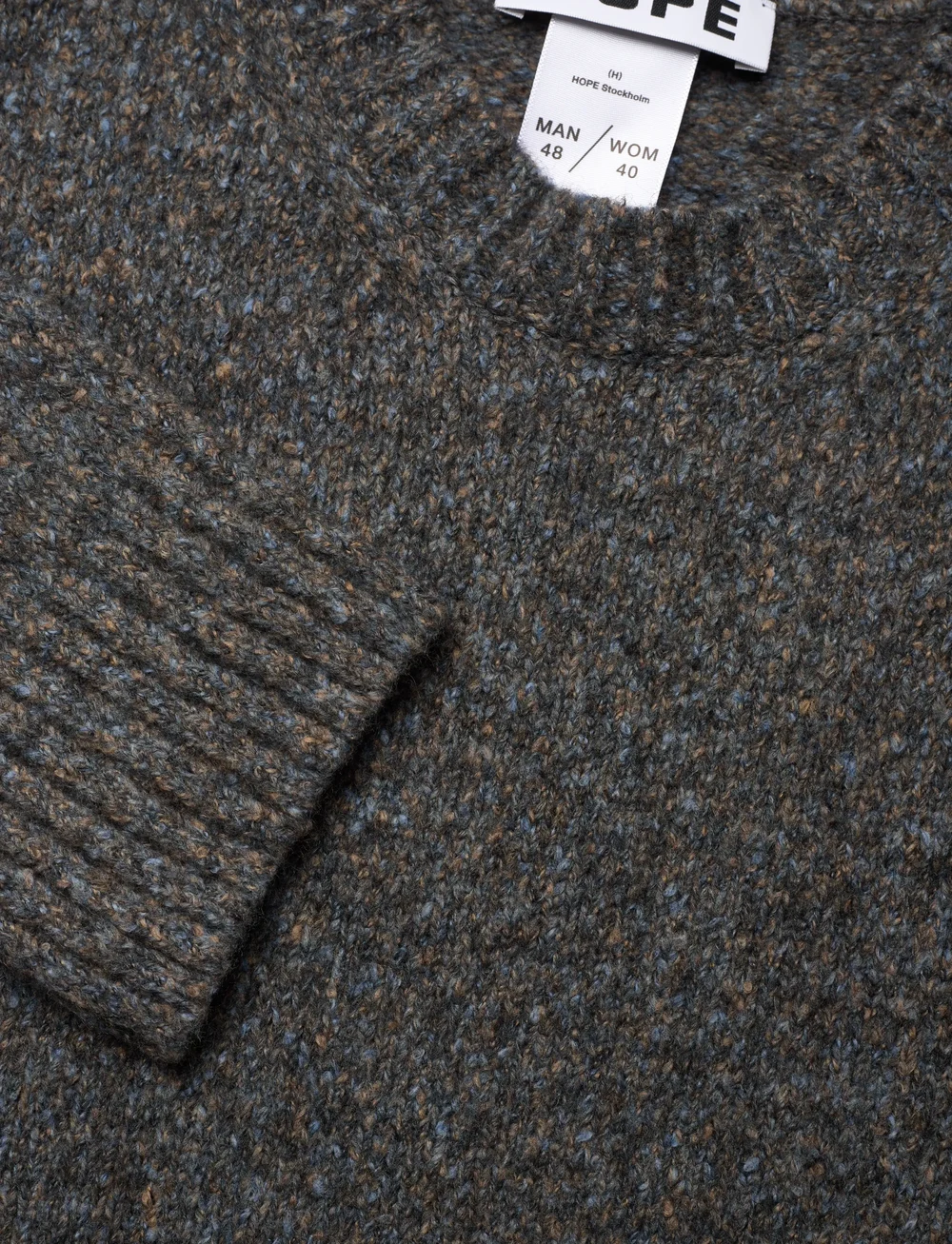 Hope - Leo sweater Blue Beige Melange-44 - rundhals - blue beige melange - 2