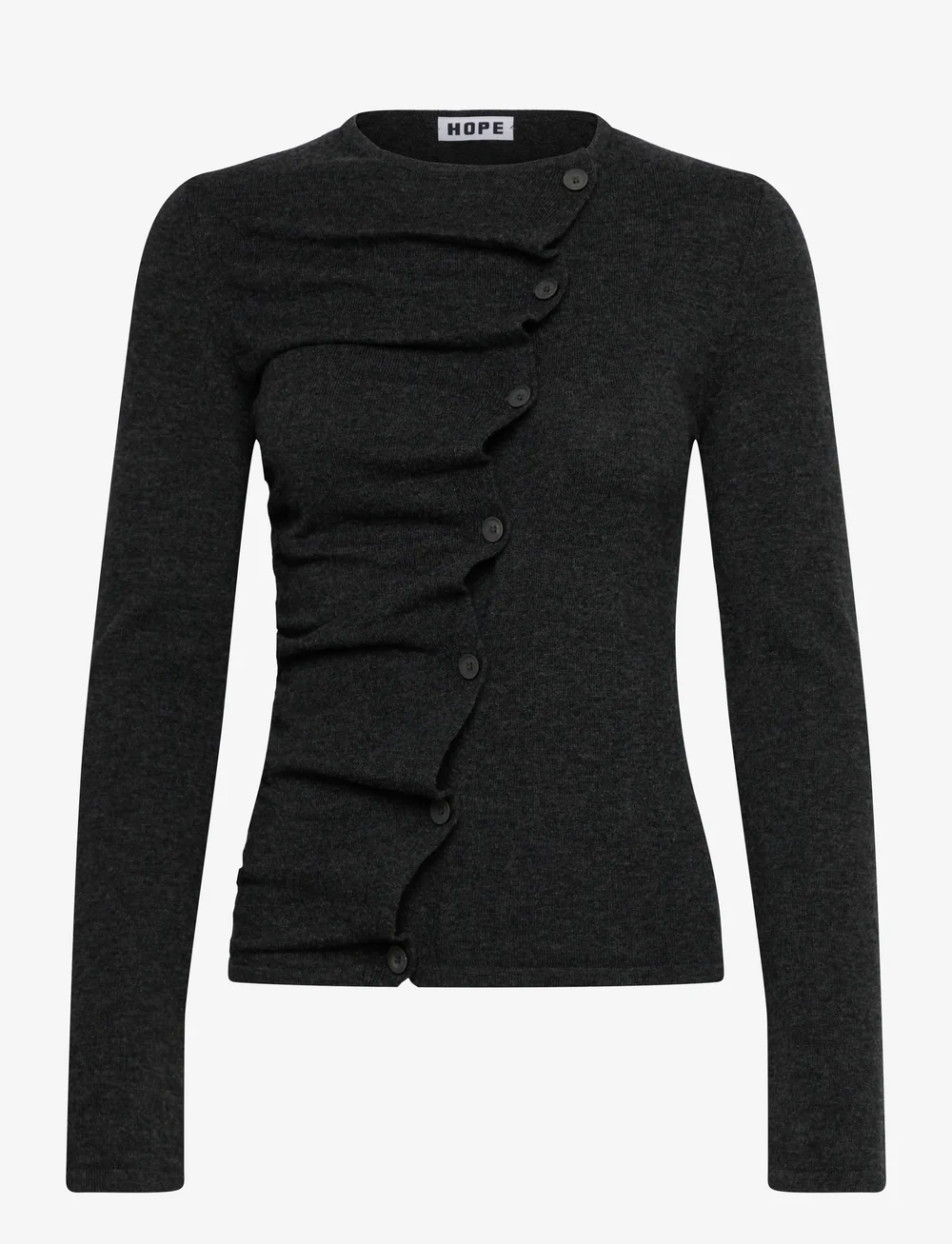 Hope - Wave cardigan Grey Cashmere Blend-34 - cardigans - grey cashmere blend - 0