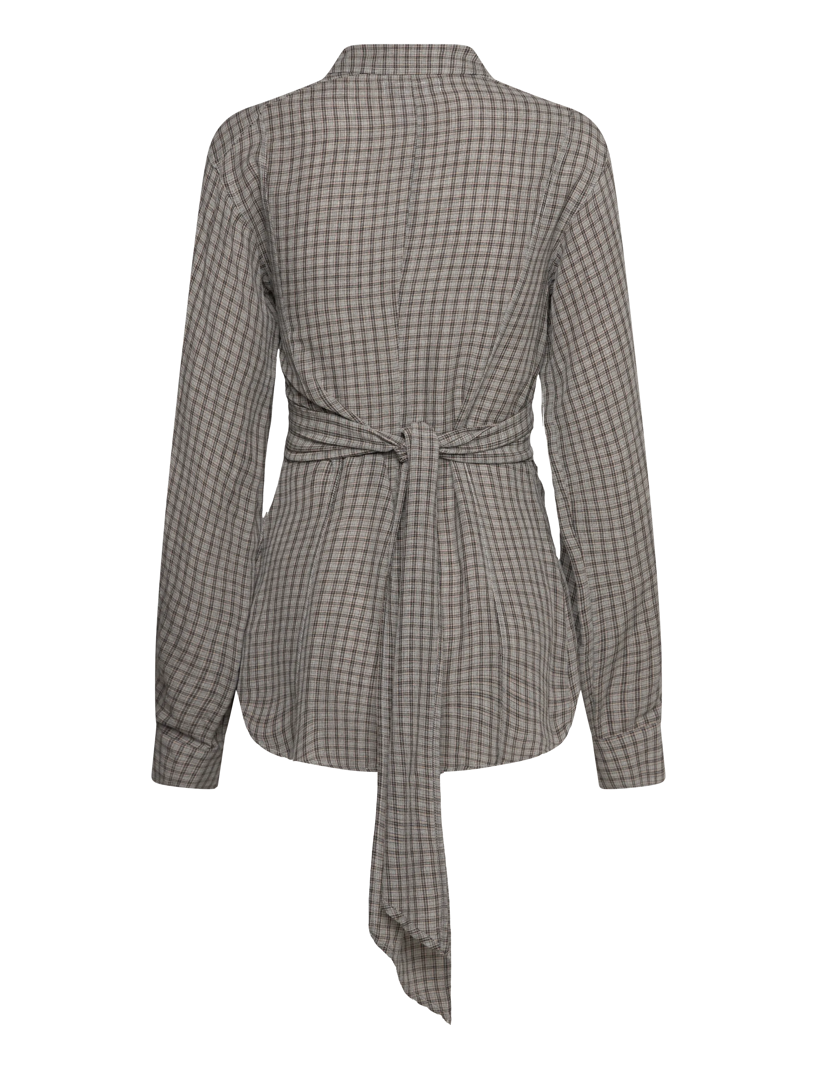 Hope - Twisty shirt Soft Grey Check-38 - denim shirts - soft grey check - 1