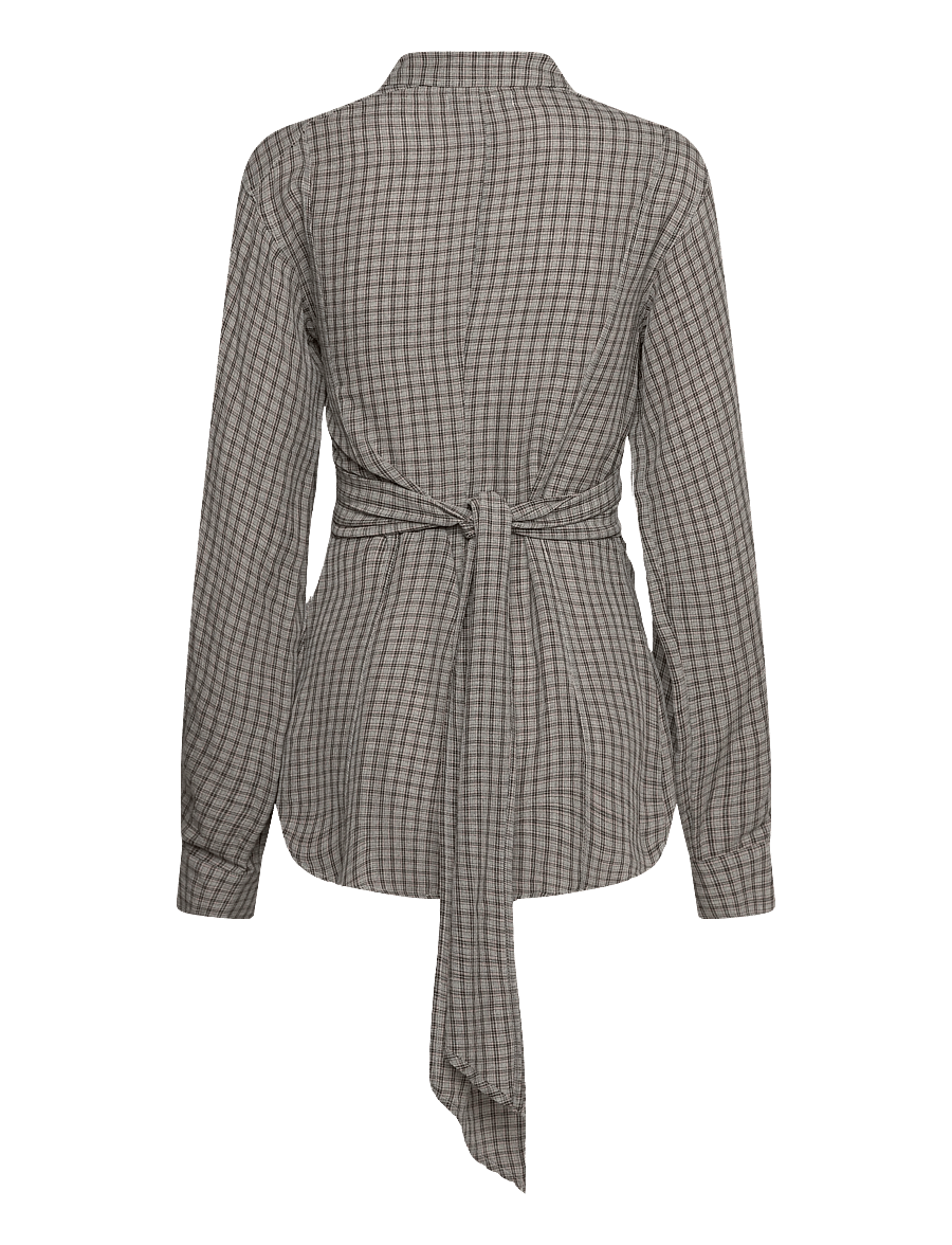 Hope - Twisty shirt Soft Grey Check-38 - jeansblouses - soft grey check - 1