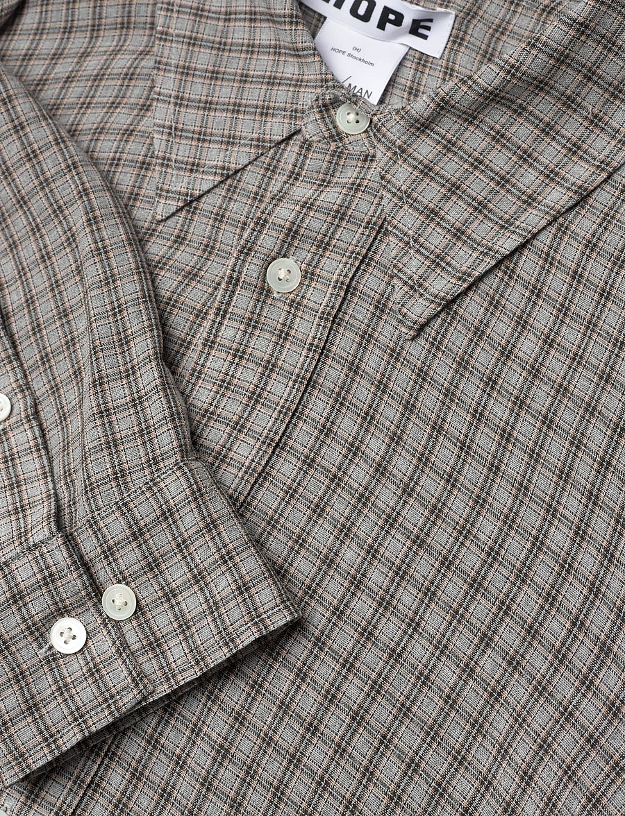 Hope - Twisty shirt Soft Grey Check-38 - jeansblouses - soft grey check - 2
