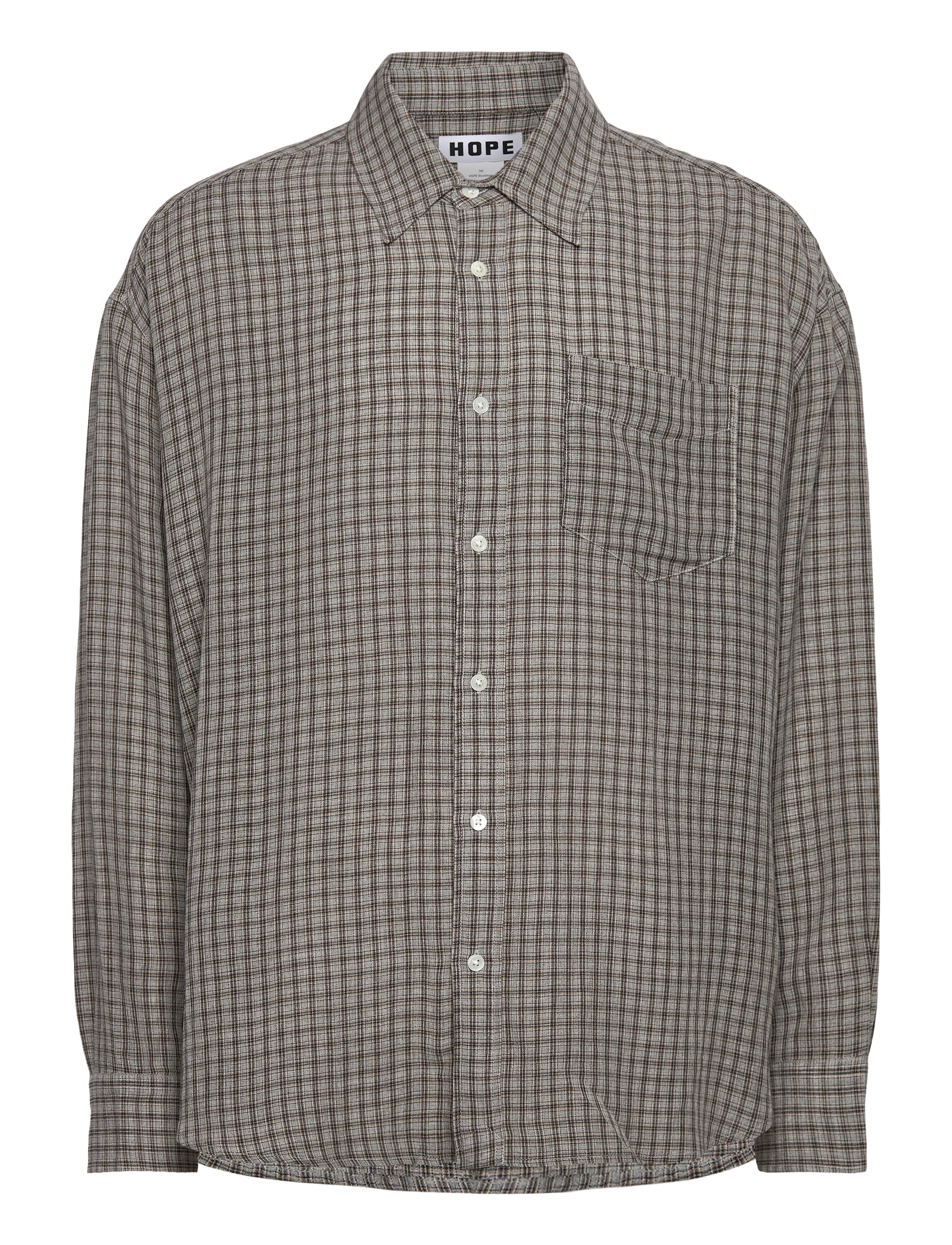 Hope Room shirt Soft Grey Check-52 - Kleidung - SOFT GREY CHECK / grey