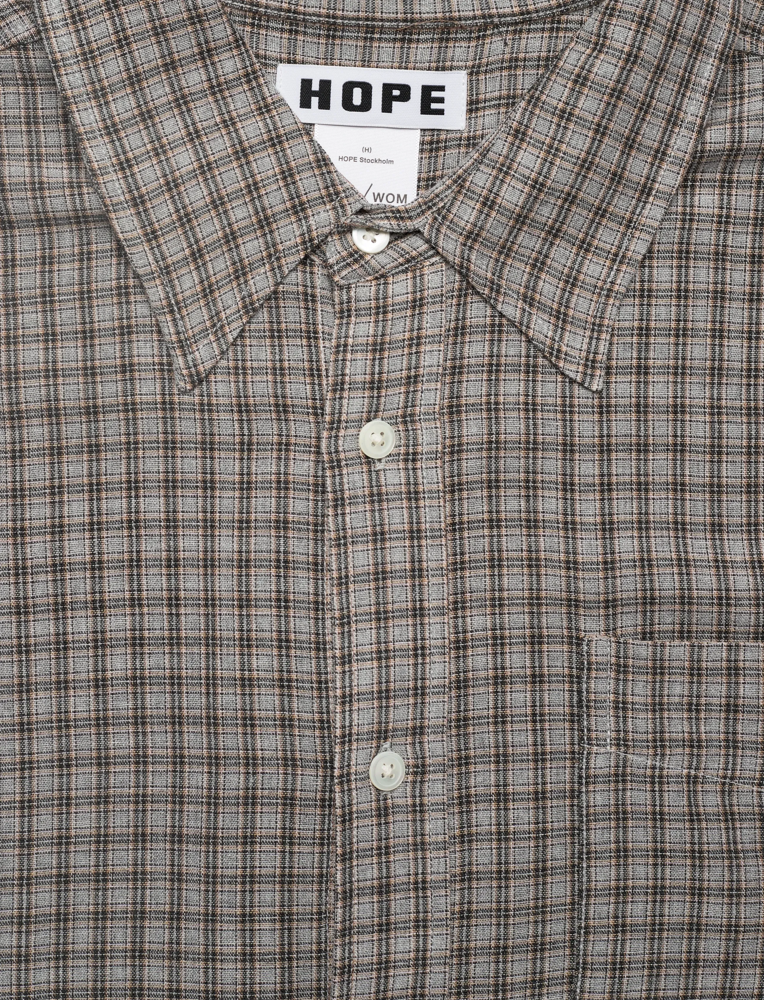 Hope - Room shirt Soft Grey Check-52 - rutiga skjortor - soft grey check - 2