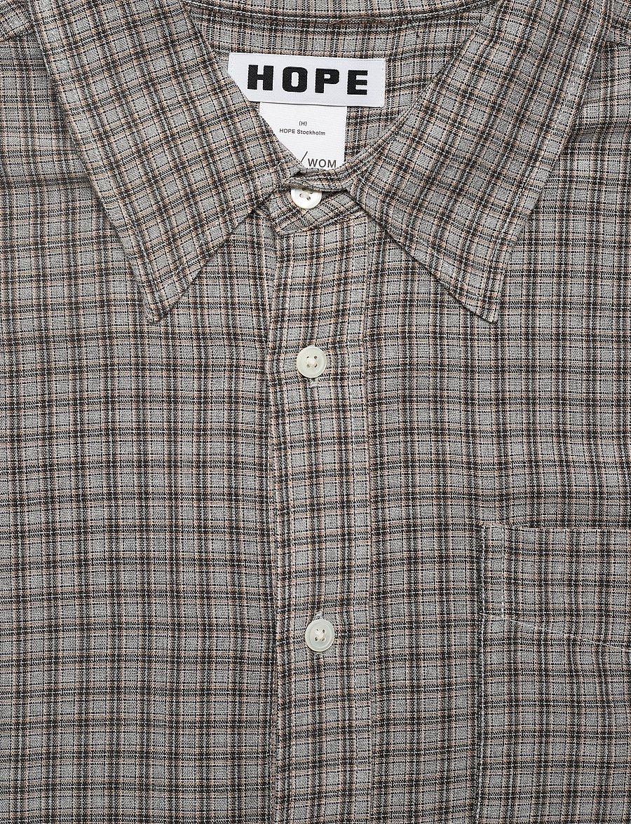 Hope - Room shirt Soft Grey Check-52 - rutiga skjortor - soft grey check - 2