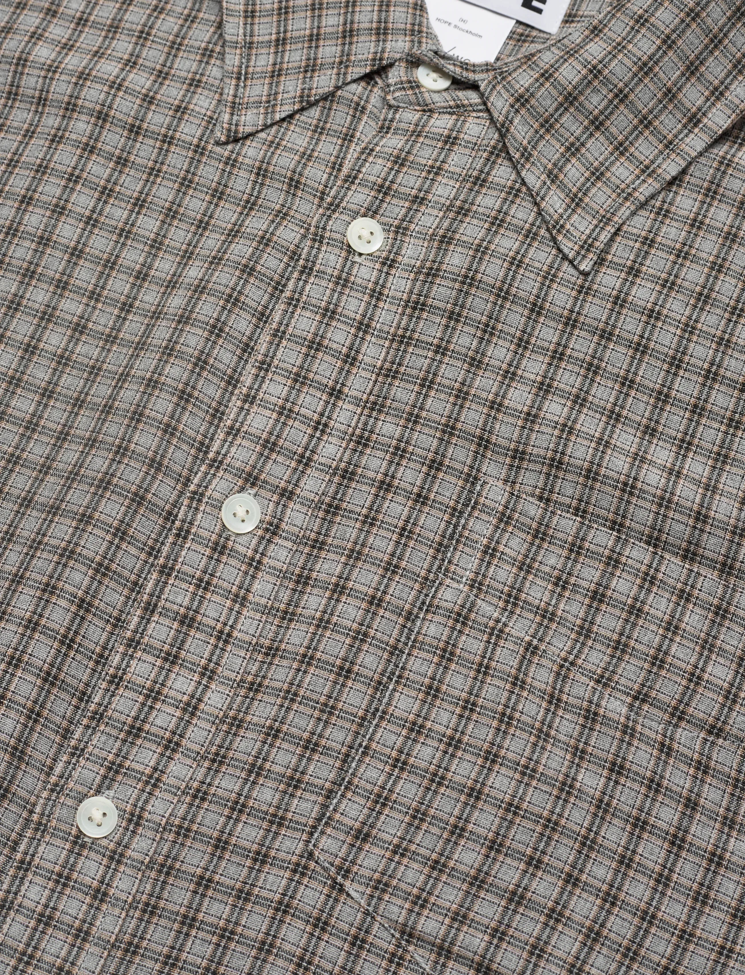 Hope - Room shirt Soft Grey Check-52 - rutiga skjortor - soft grey check - 3
