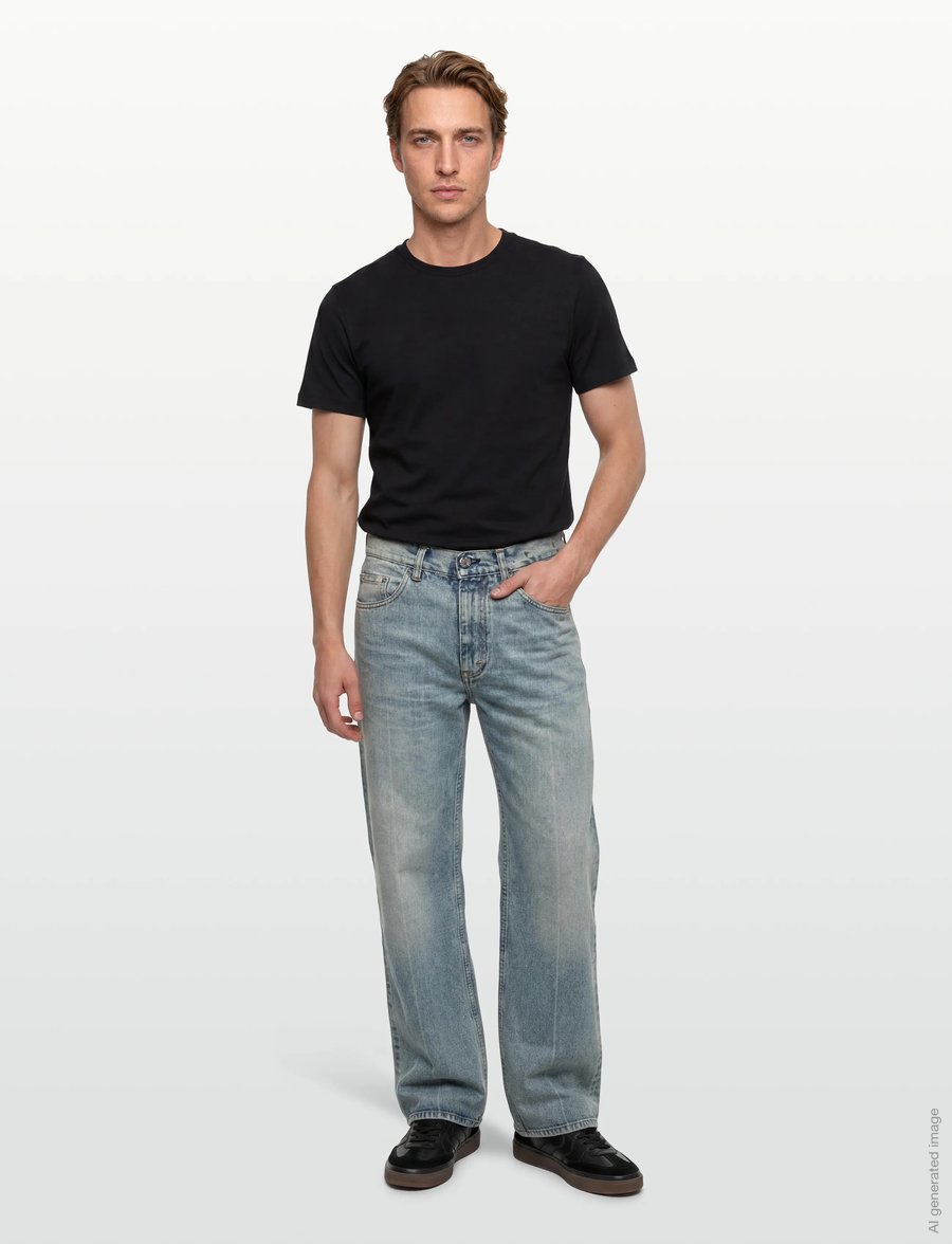 Hope - SHAKE JEANS - loose jeans - light blue crease - 0