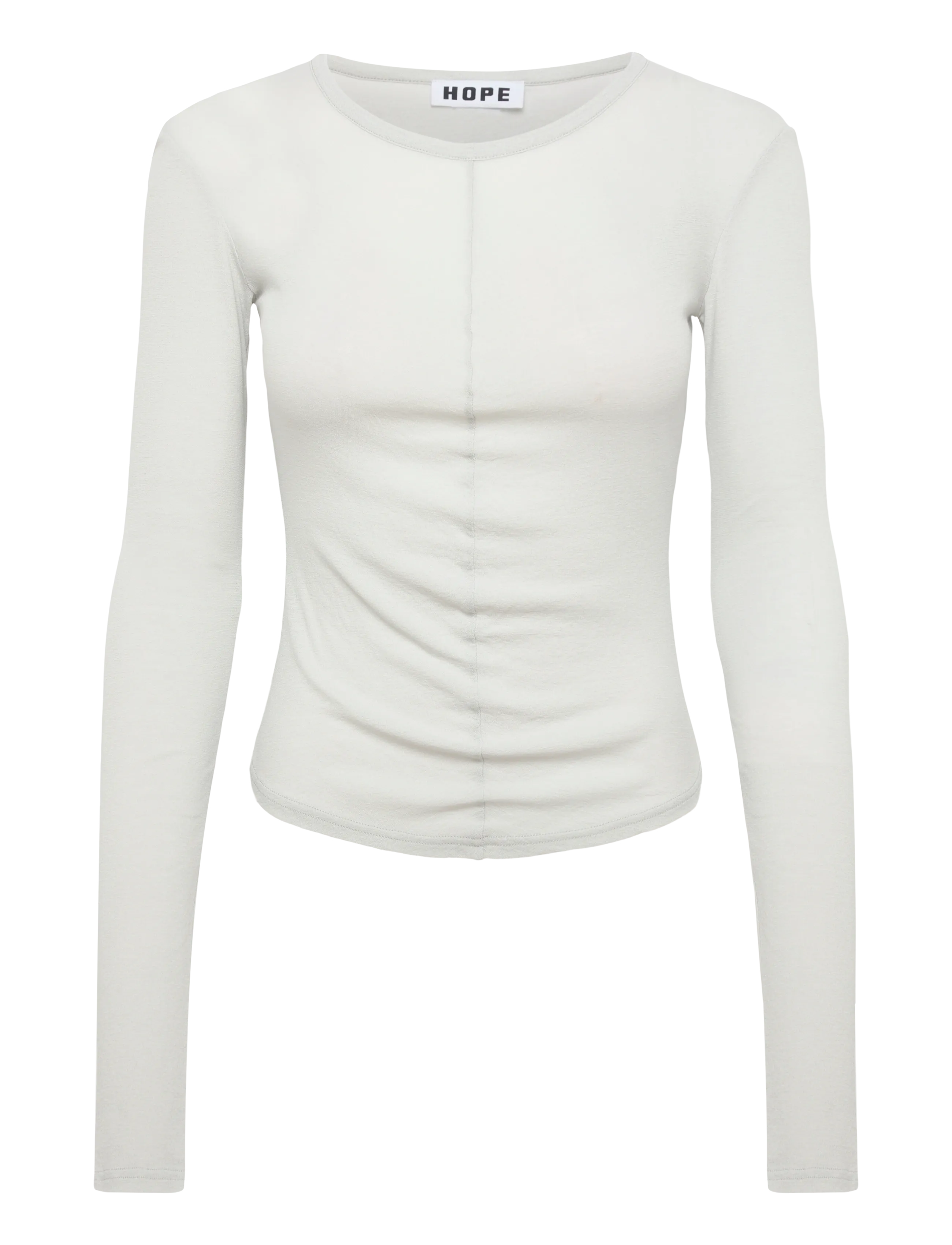 Hope RIPPLE LONGSLEEVE - Langärmlige Tops - PASTEL GREEN CREPE JERSEY / white