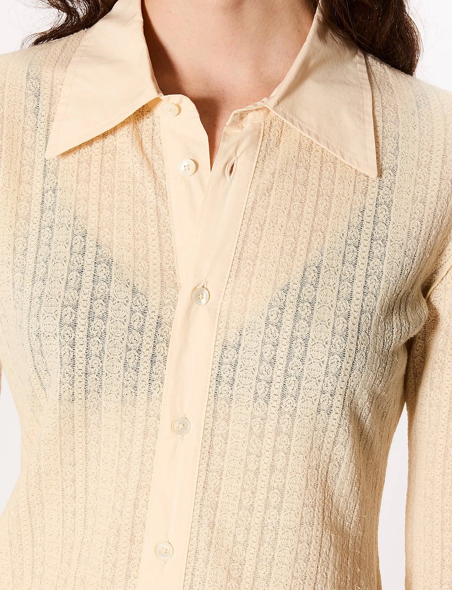 Hope - WINDOW SHIRT - jeansowe koszule - ecru lace jersey - 4