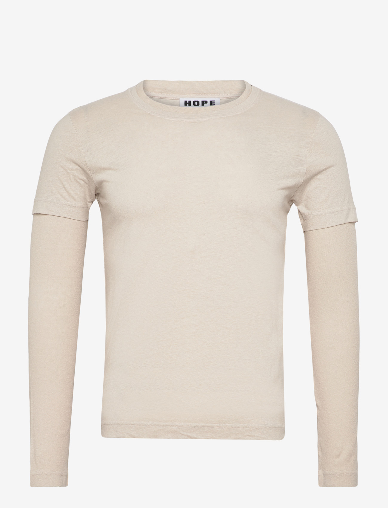 Hope - Peel longsleeve Ecru Hemp Rib - langærmede t-shirts - ecru hemp rib - 0
